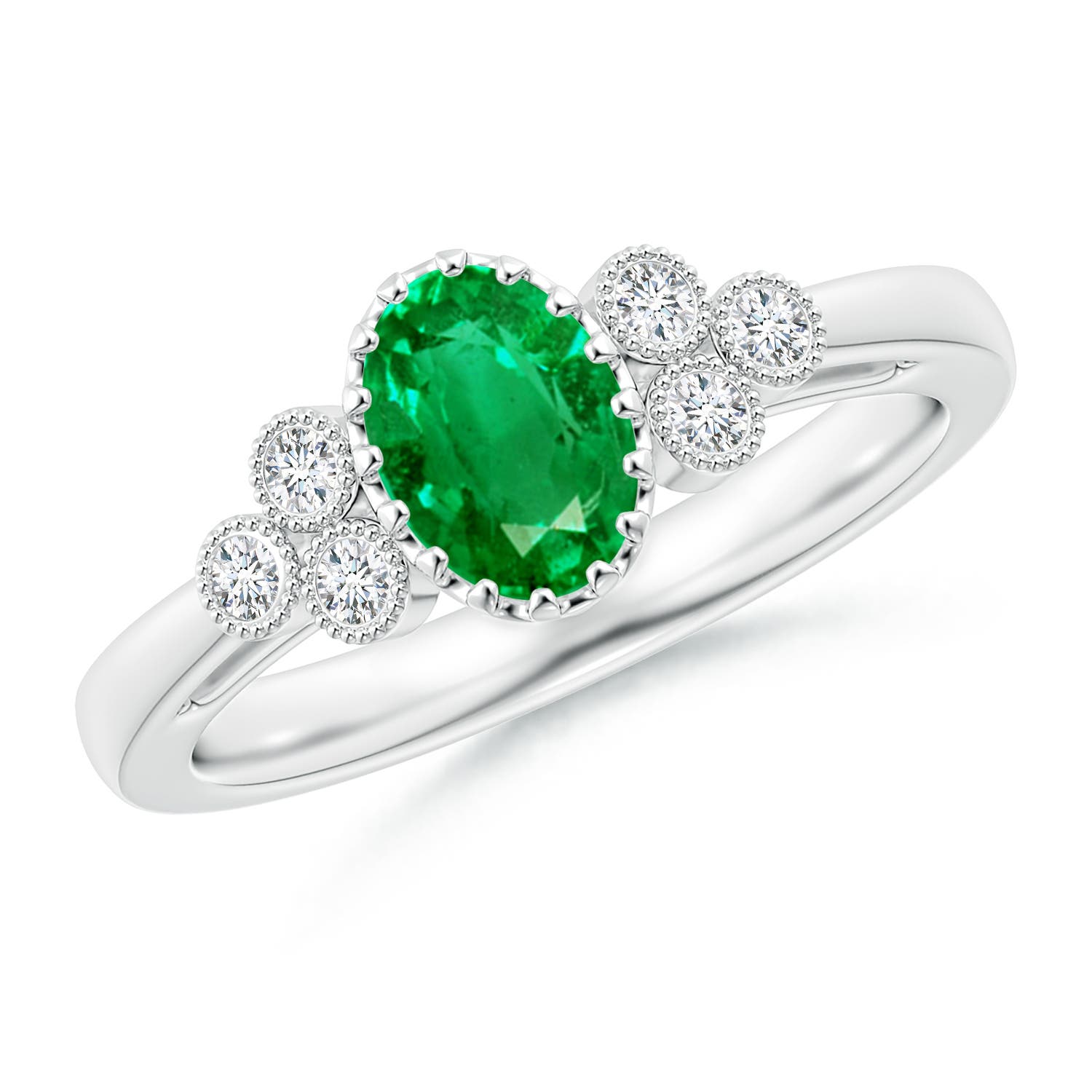 AAA - Emerald / 0.8 CT / 14 KT White Gold