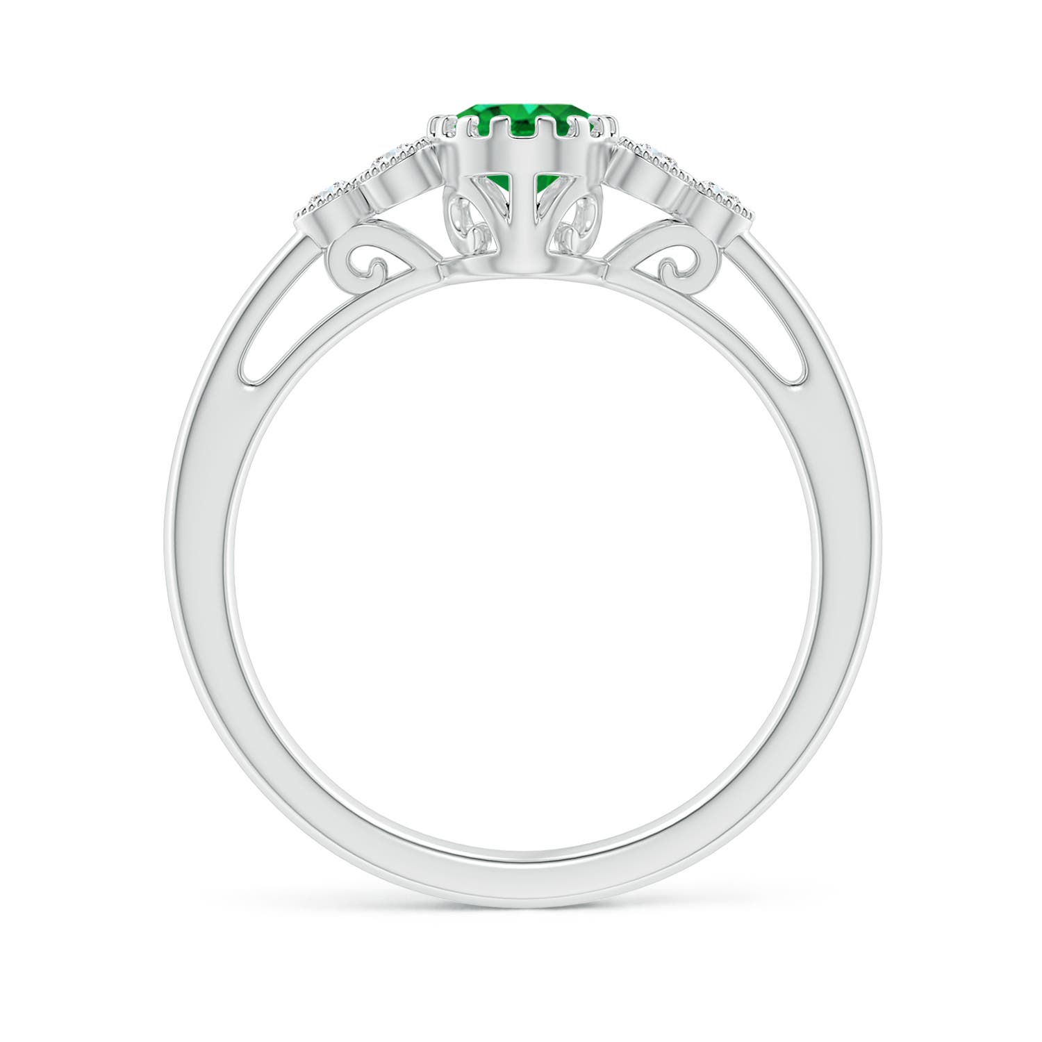 AAA - Emerald / 0.8 CT / 14 KT White Gold