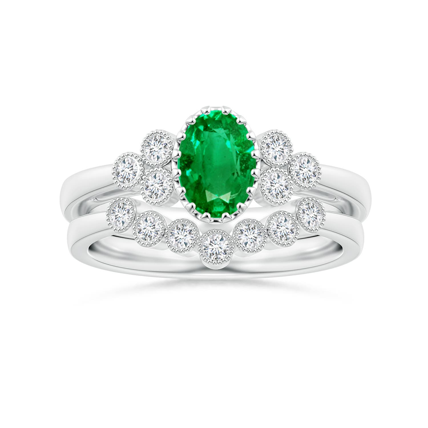 AAA - Emerald / 0.8 CT / 14 KT White Gold
