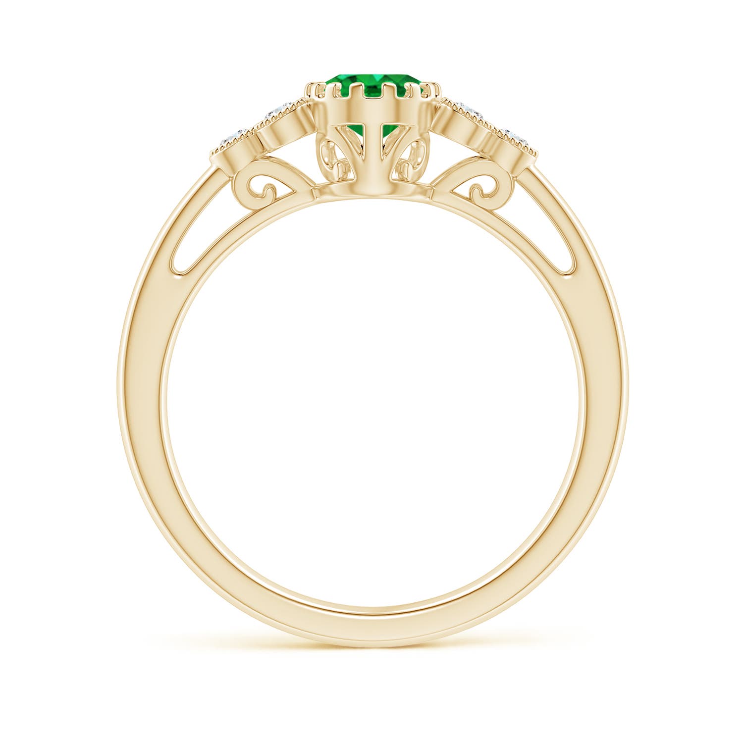 AAA - Emerald / 0.8 CT / 14 KT Yellow Gold