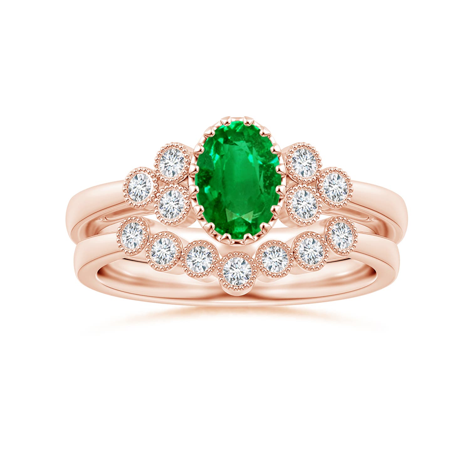 Premium - Lab-Grown Emerald / 0.8 CT / 18 KT Rose Gold