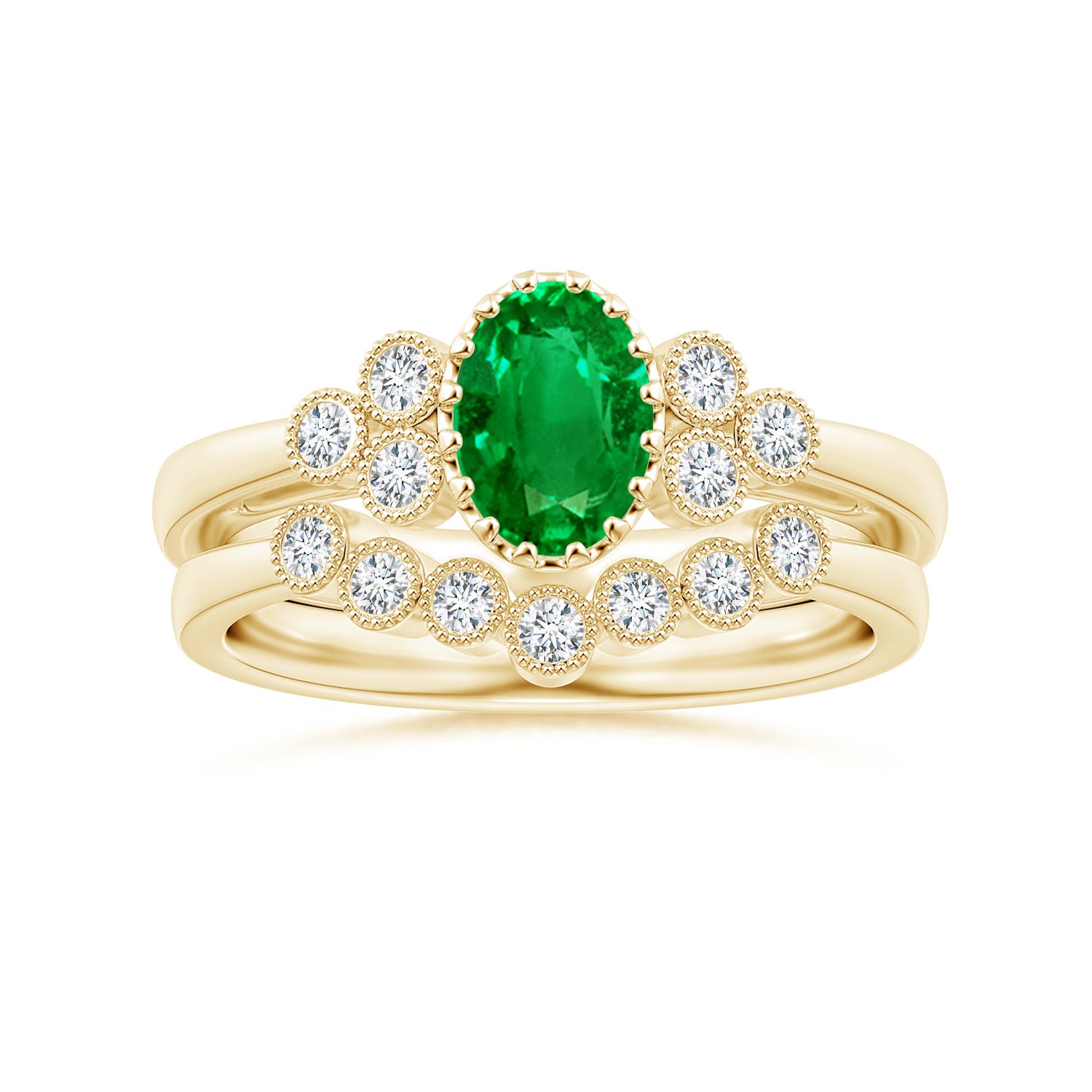 Premium - Lab-Grown Emerald / 0.8 CT / 18 KT Yellow Gold