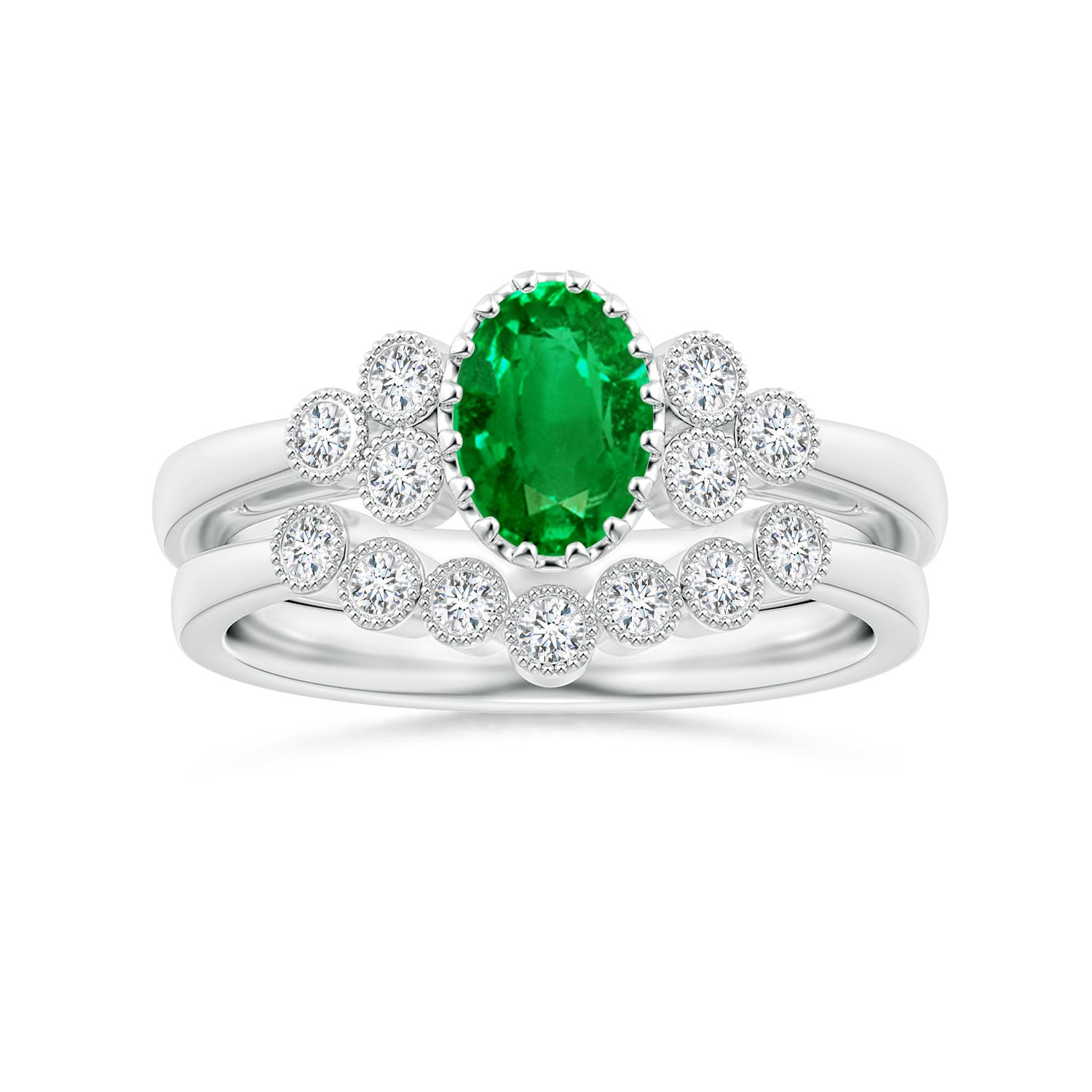 AAAA - Emerald / 0.8 CT / 14 KT White Gold