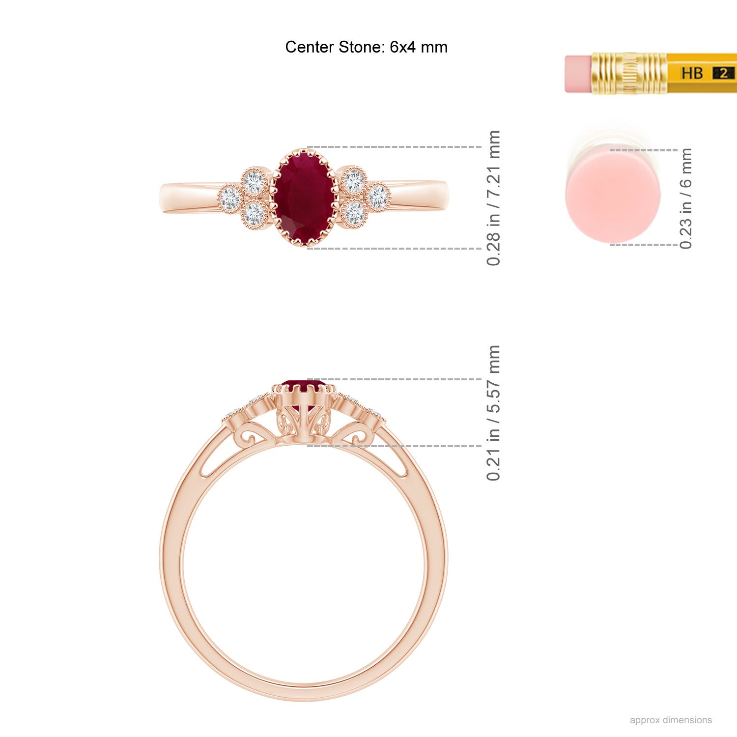 A - Ruby / 0.68 CT / 14 KT Rose Gold