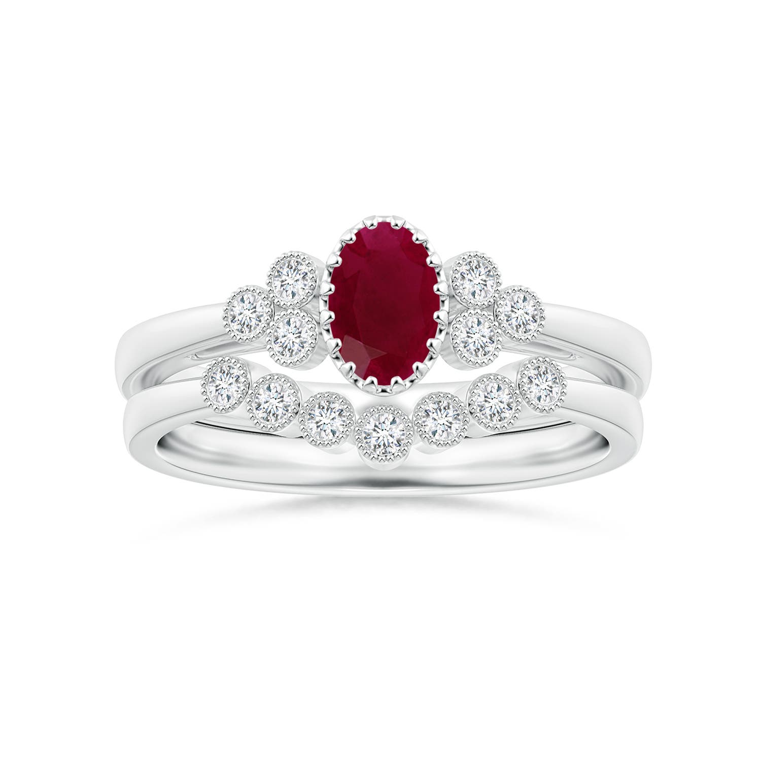 A - Ruby / 0.68 CT / 14 KT White Gold