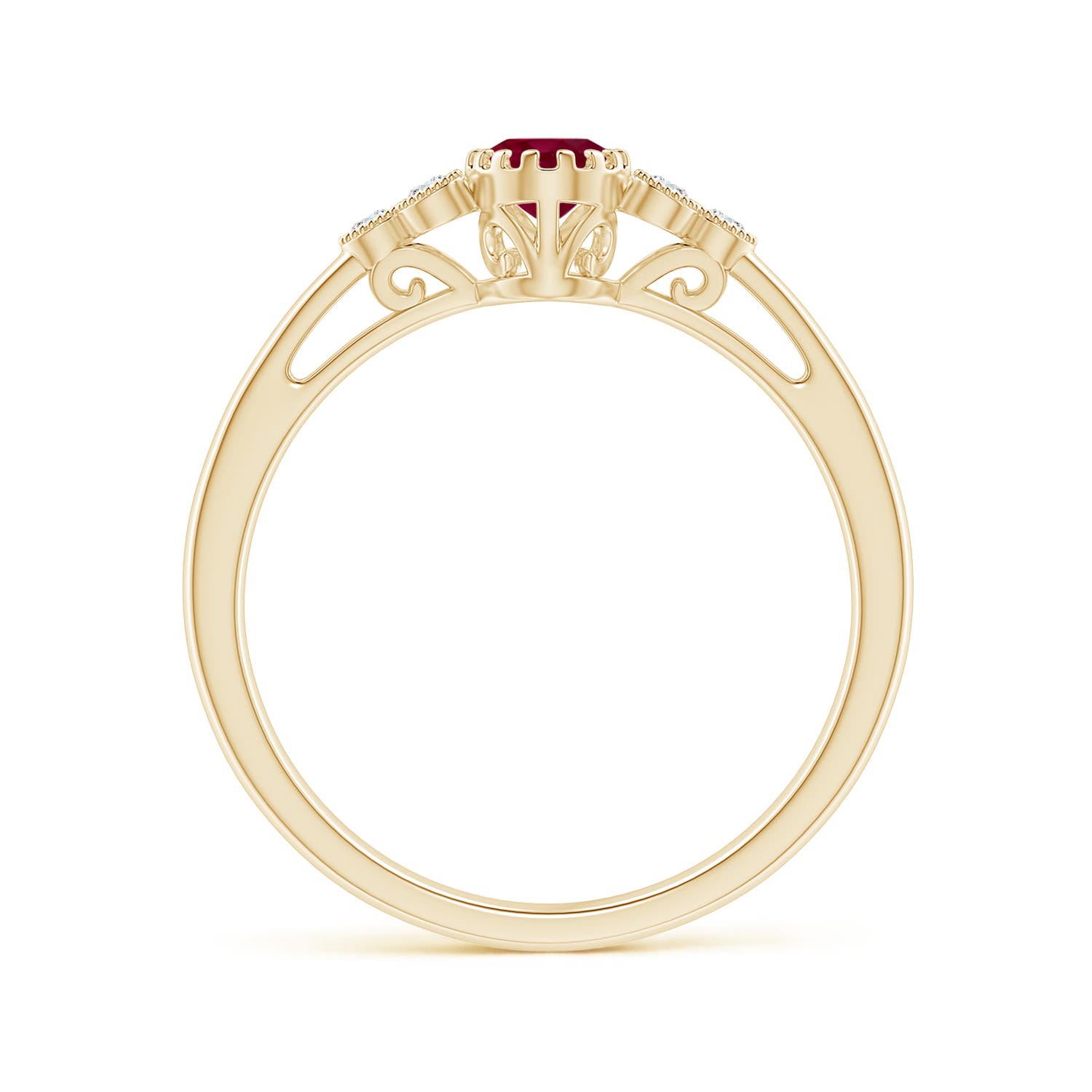 A - Ruby / 0.68 CT / 14 KT Yellow Gold