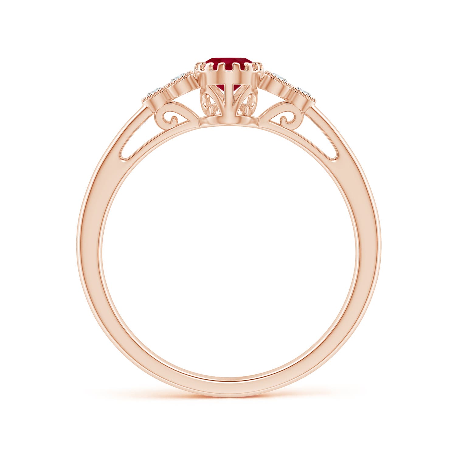 AA - Ruby / 0.68 CT / 14 KT Rose Gold