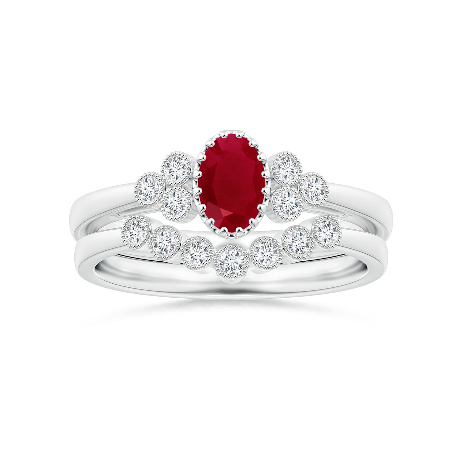 AA - Ruby / 0.68 CT / 14 KT White Gold