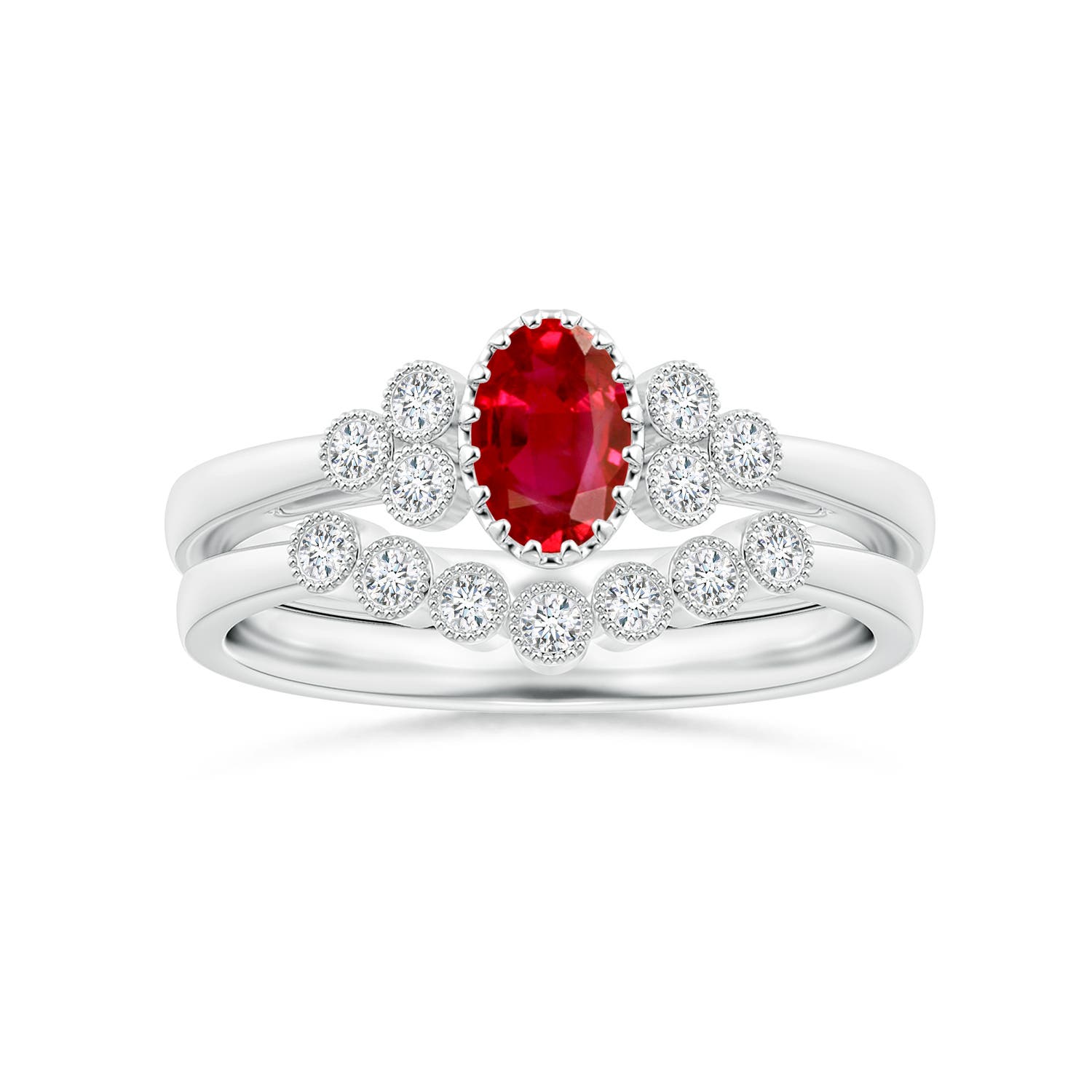 AAA - Ruby / 0.68 CT / 14 KT White Gold