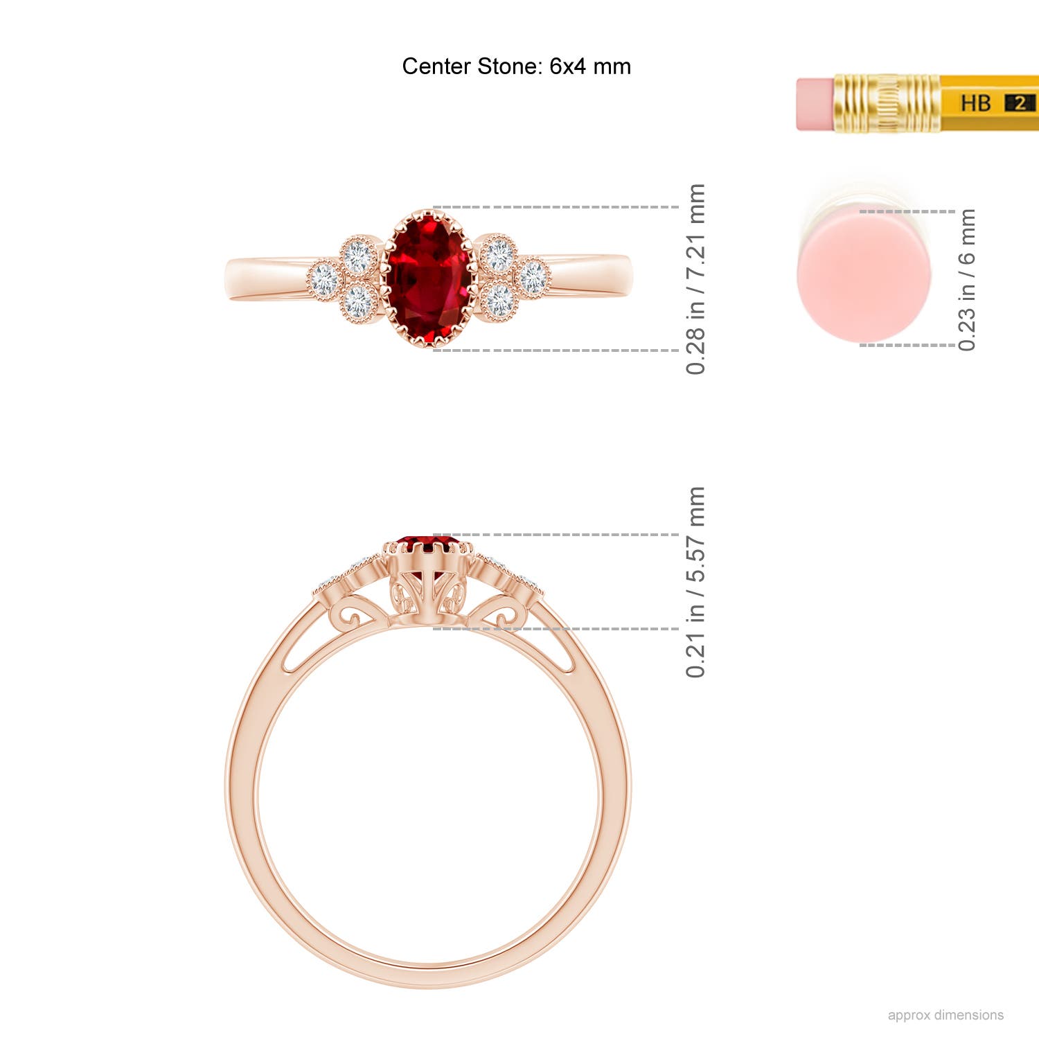 AAAA - Ruby / 0.68 CT / 14 KT Rose Gold