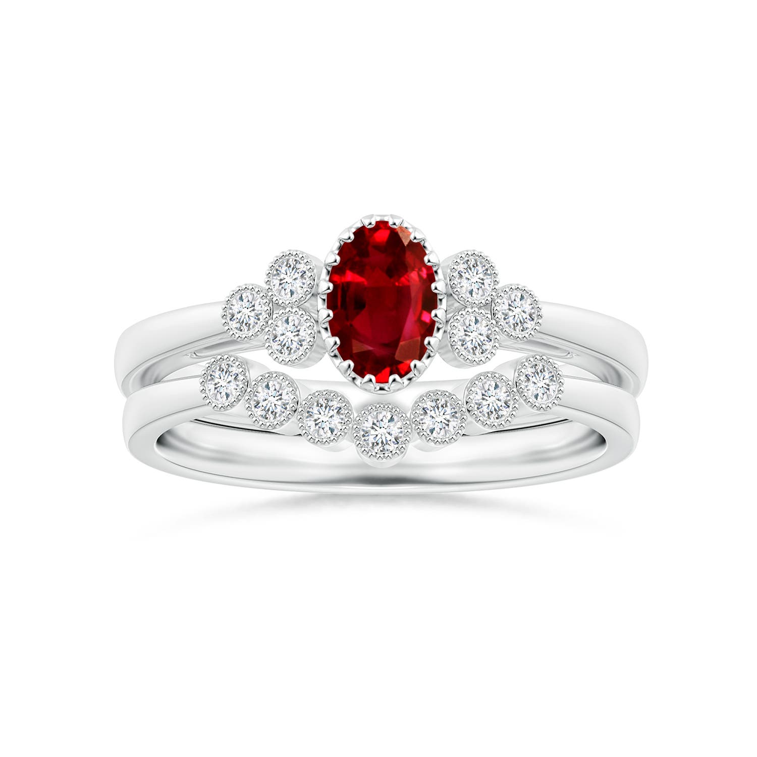 AAAA - Ruby / 0.68 CT / 14 KT White Gold