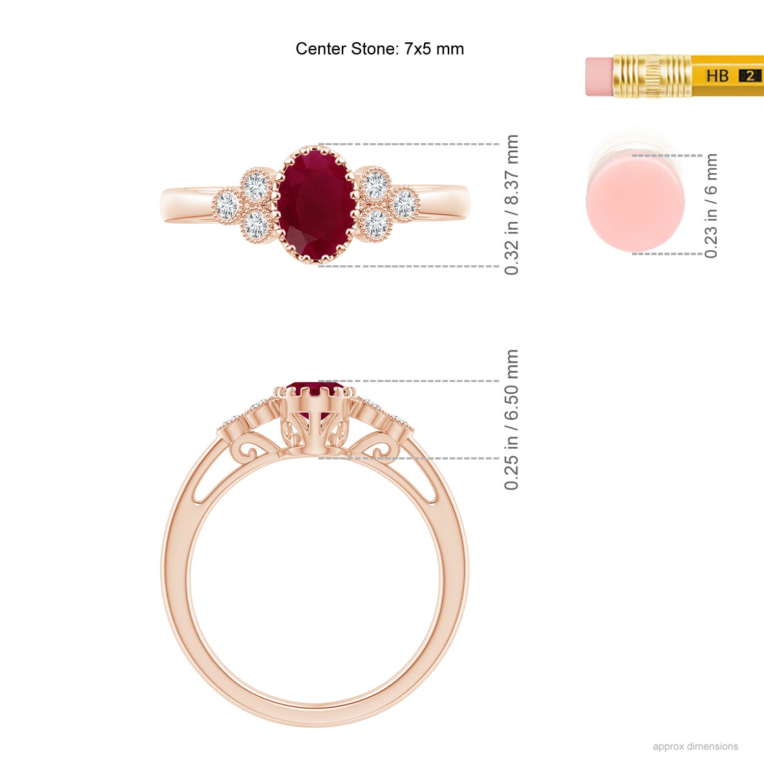 A - Ruby / 1.14 CT / 14 KT Rose Gold