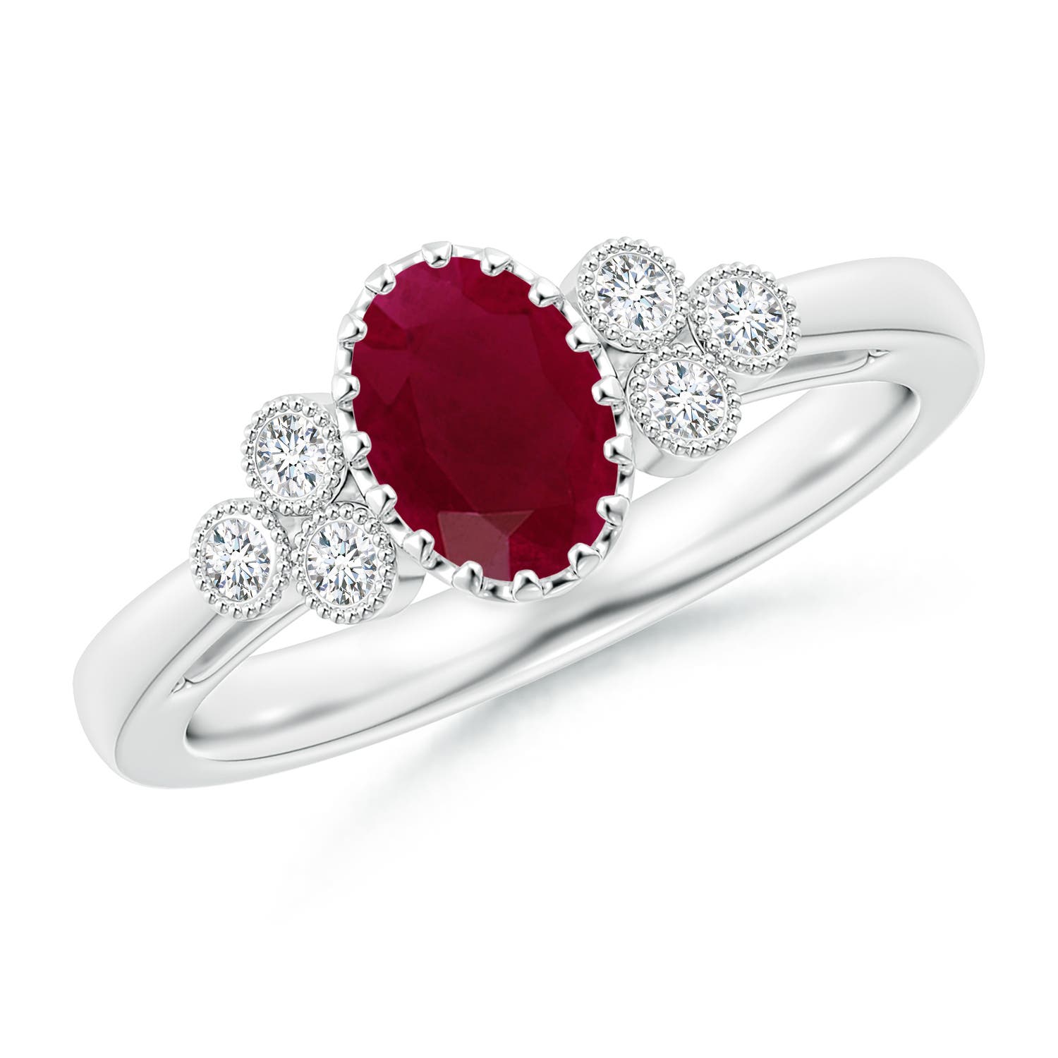 A - Ruby / 1.14 CT / 14 KT White Gold