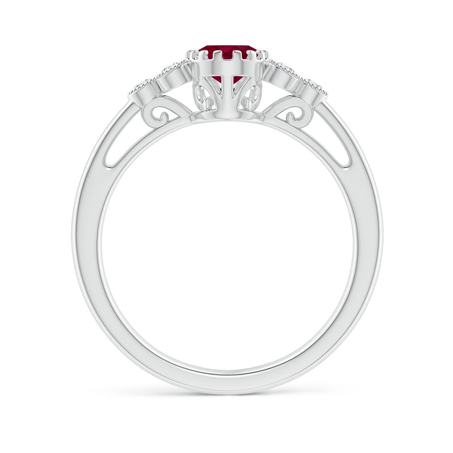 A - Ruby / 1.14 CT / 14 KT White Gold