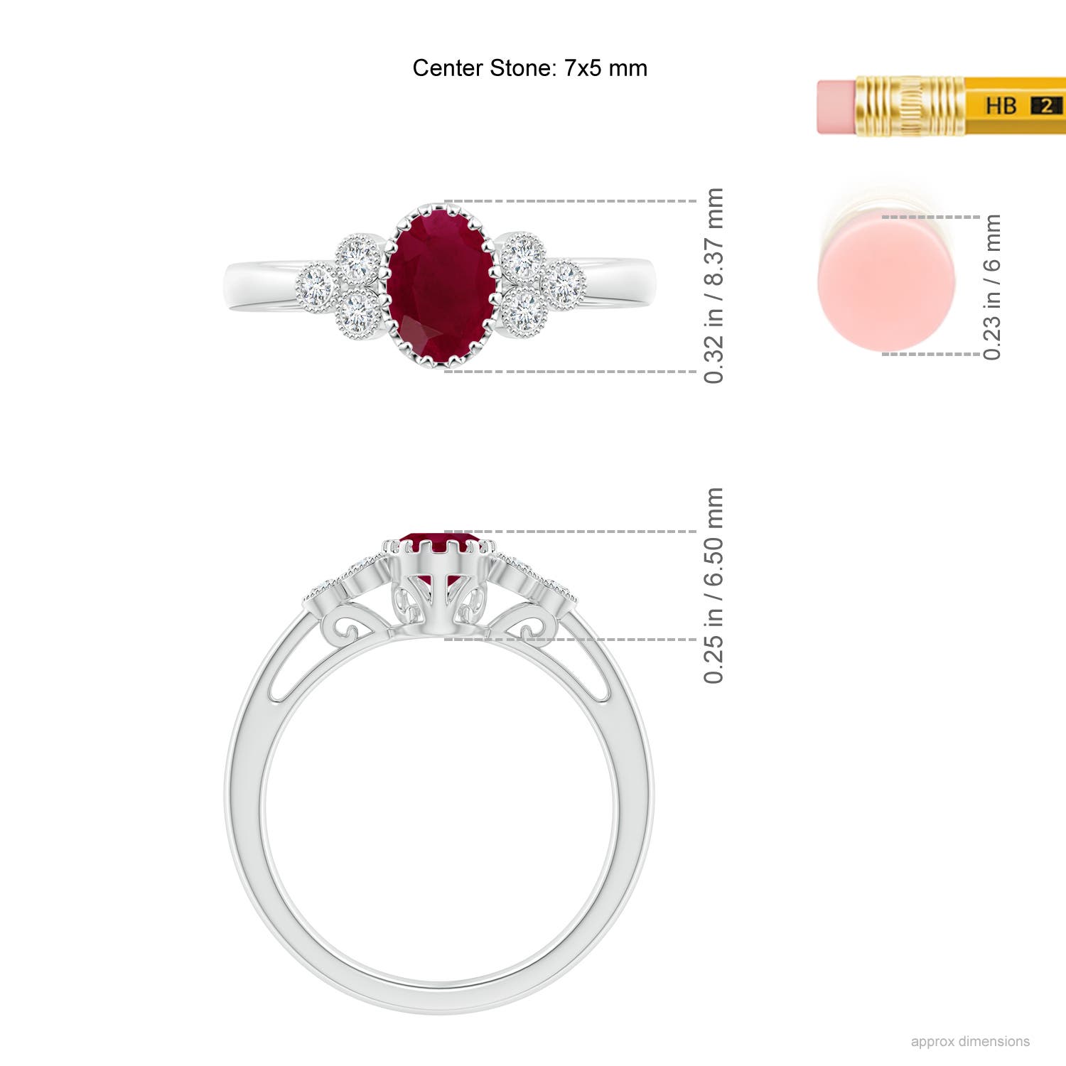 A - Ruby / 1.14 CT / 14 KT White Gold