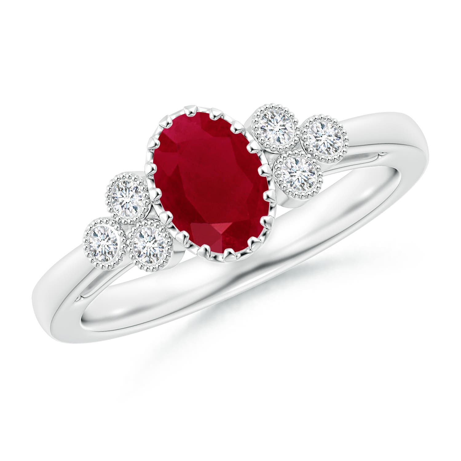 AA - Ruby / 1.14 CT / 14 KT White Gold