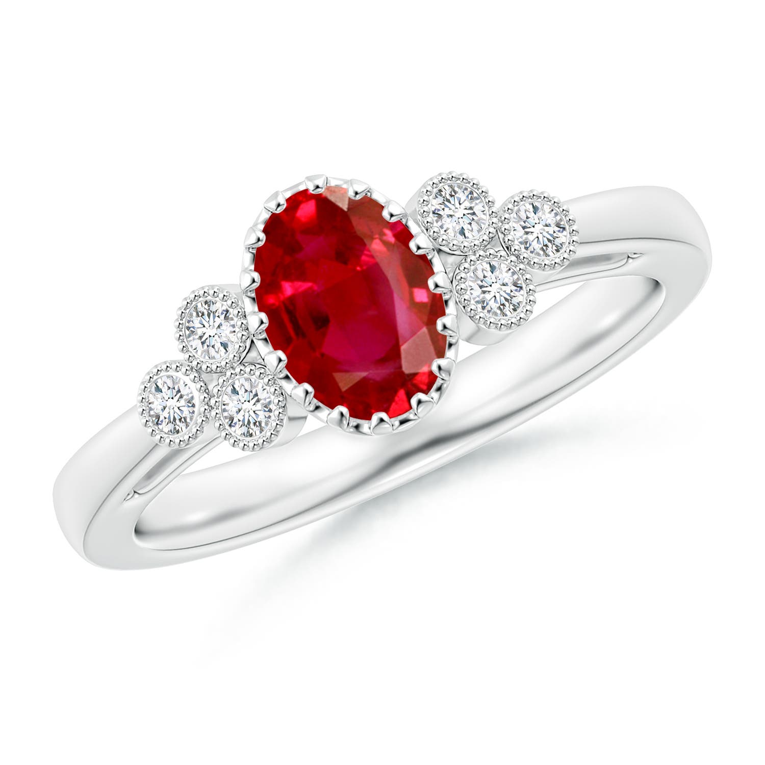 AAA - Ruby / 1.14 CT / 14 KT White Gold