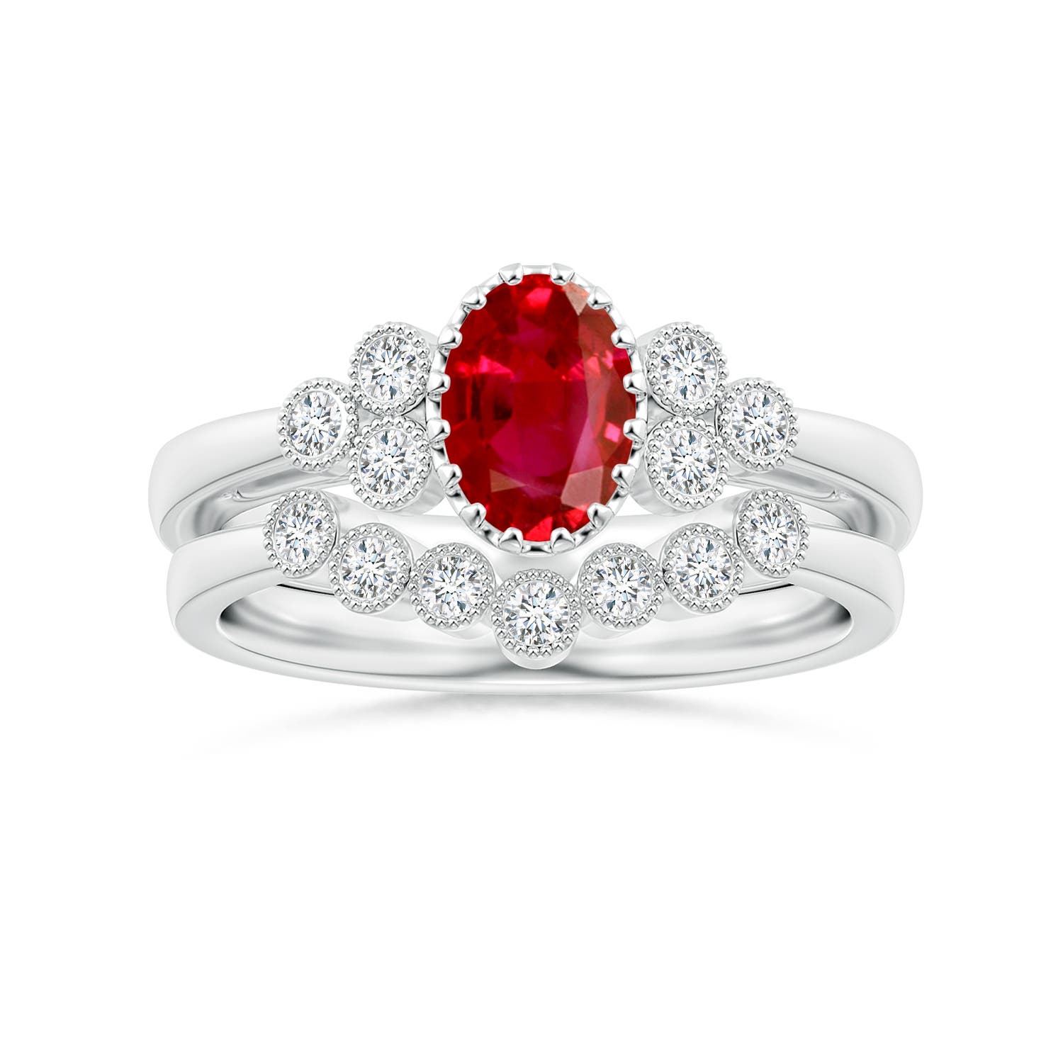 AAA - Ruby / 1.14 CT / 14 KT White Gold