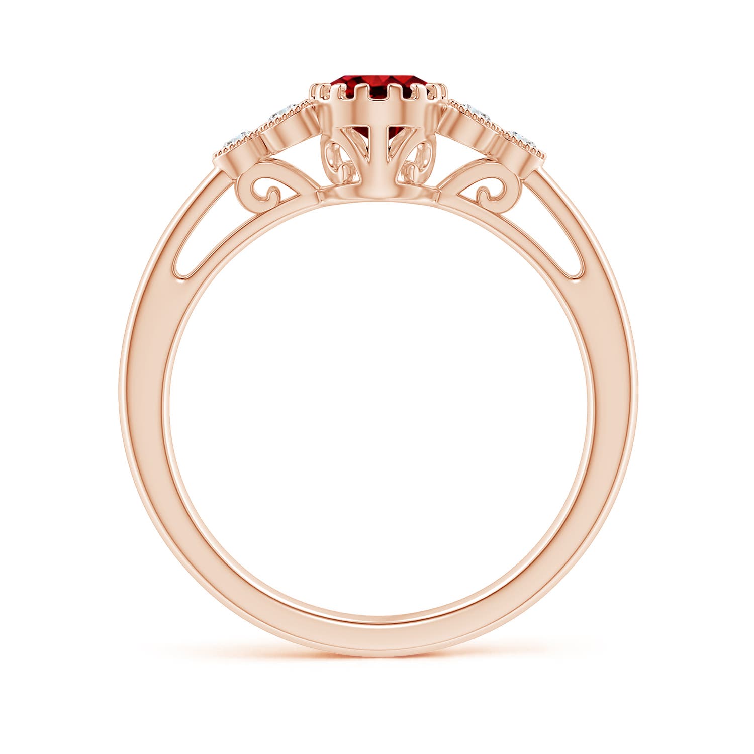 AAAA - Ruby / 1.14 CT / 14 KT Rose Gold