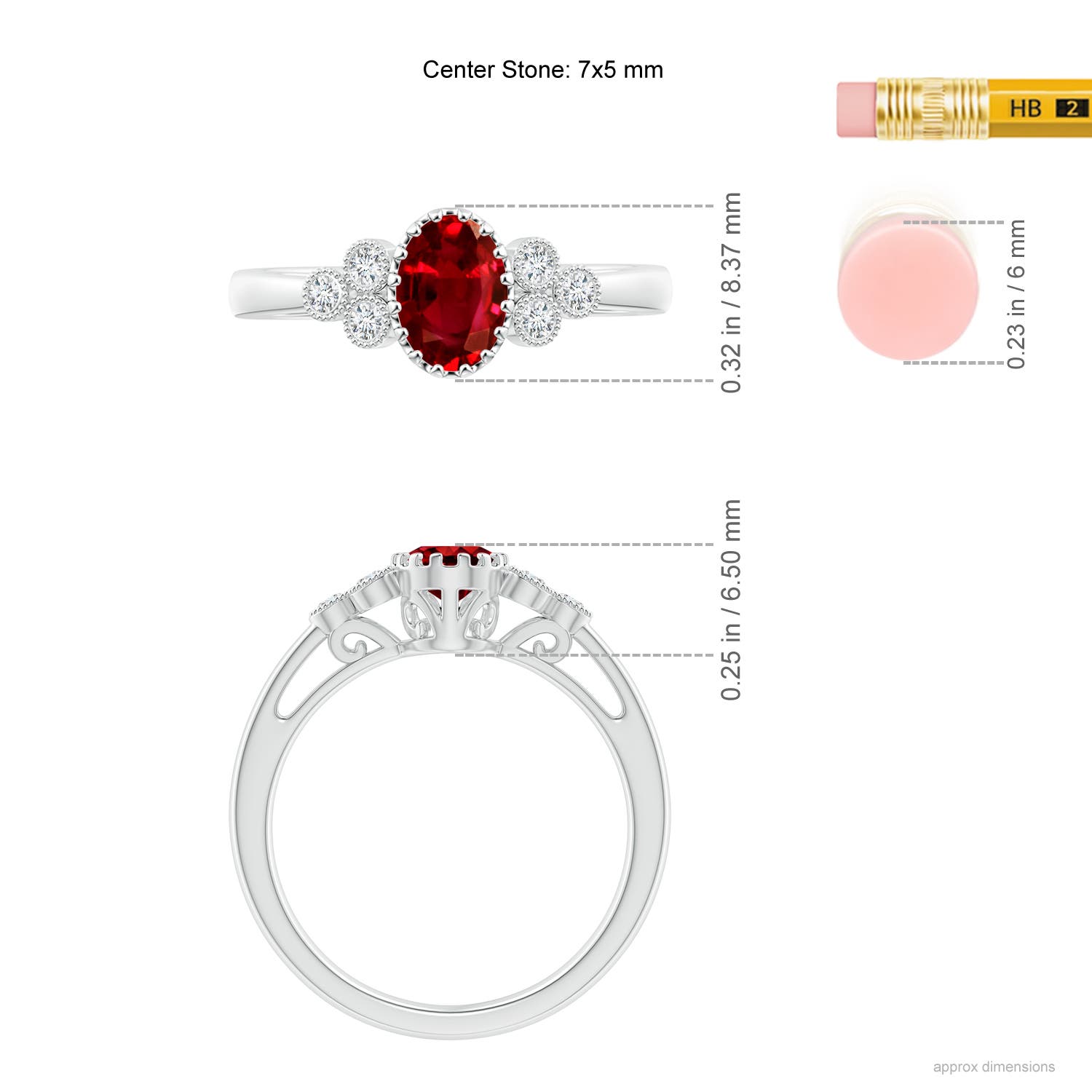 AAAA - Ruby / 1.14 CT / 14 KT White Gold