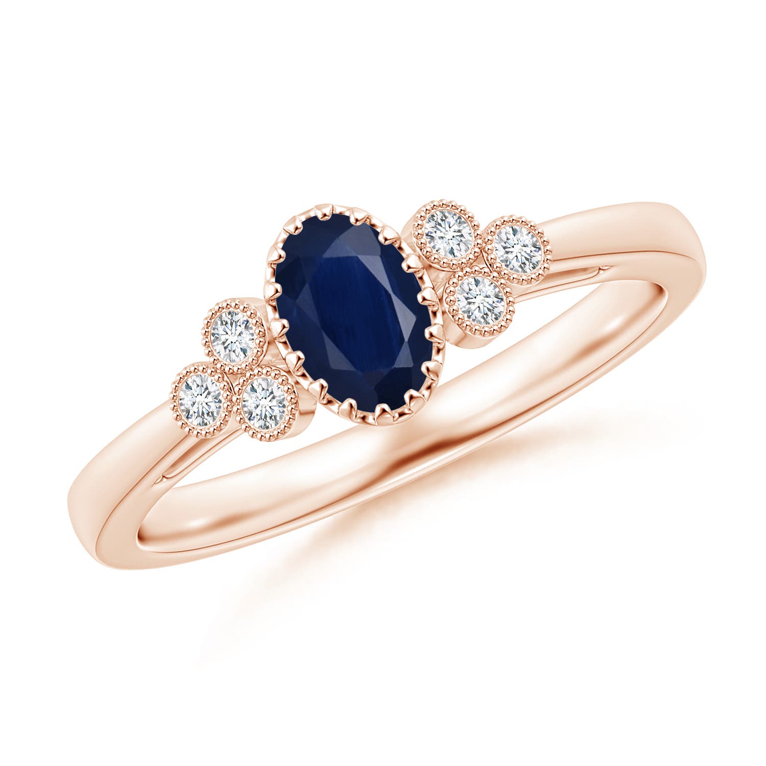 A - Blue Sapphire / 0.68 CT / 14 KT Rose Gold