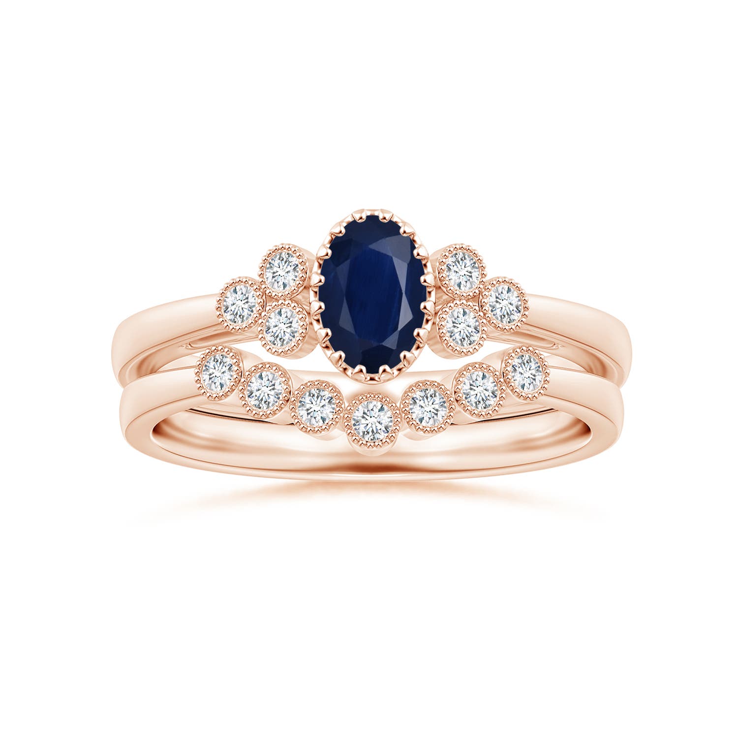 A - Blue Sapphire / 0.68 CT / 14 KT Rose Gold