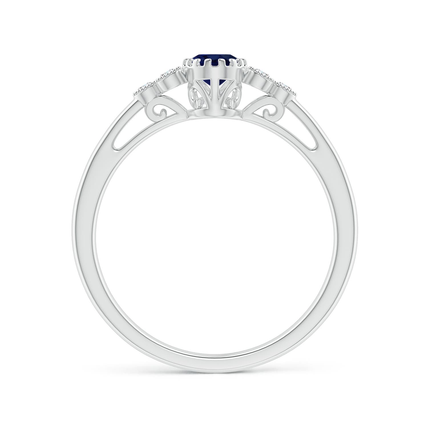 A - Blue Sapphire / 0.68 CT / 14 KT White Gold