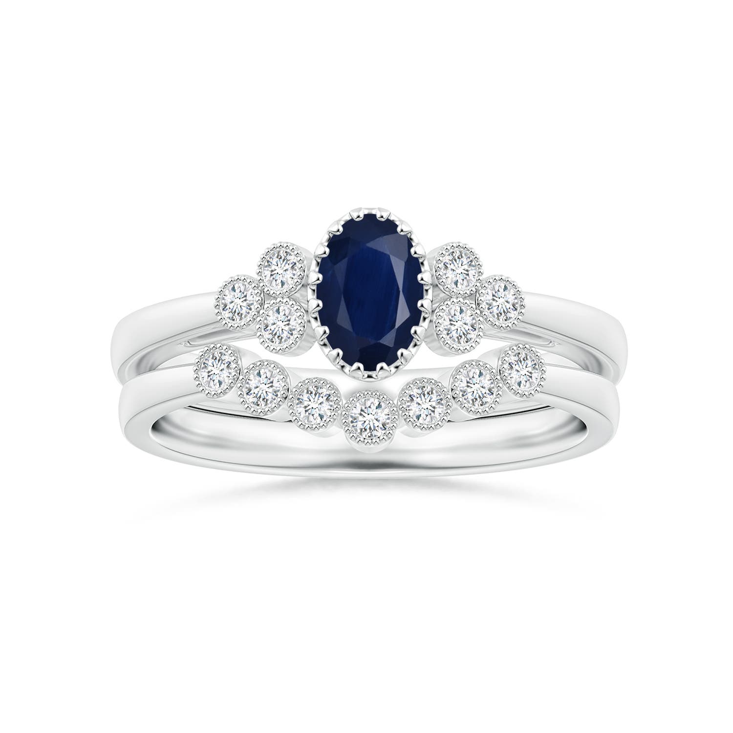 A - Blue Sapphire / 0.68 CT / 14 KT White Gold