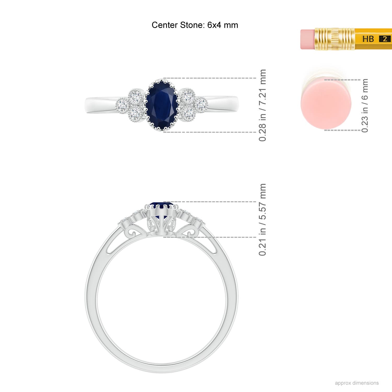 A - Blue Sapphire / 0.68 CT / 14 KT White Gold