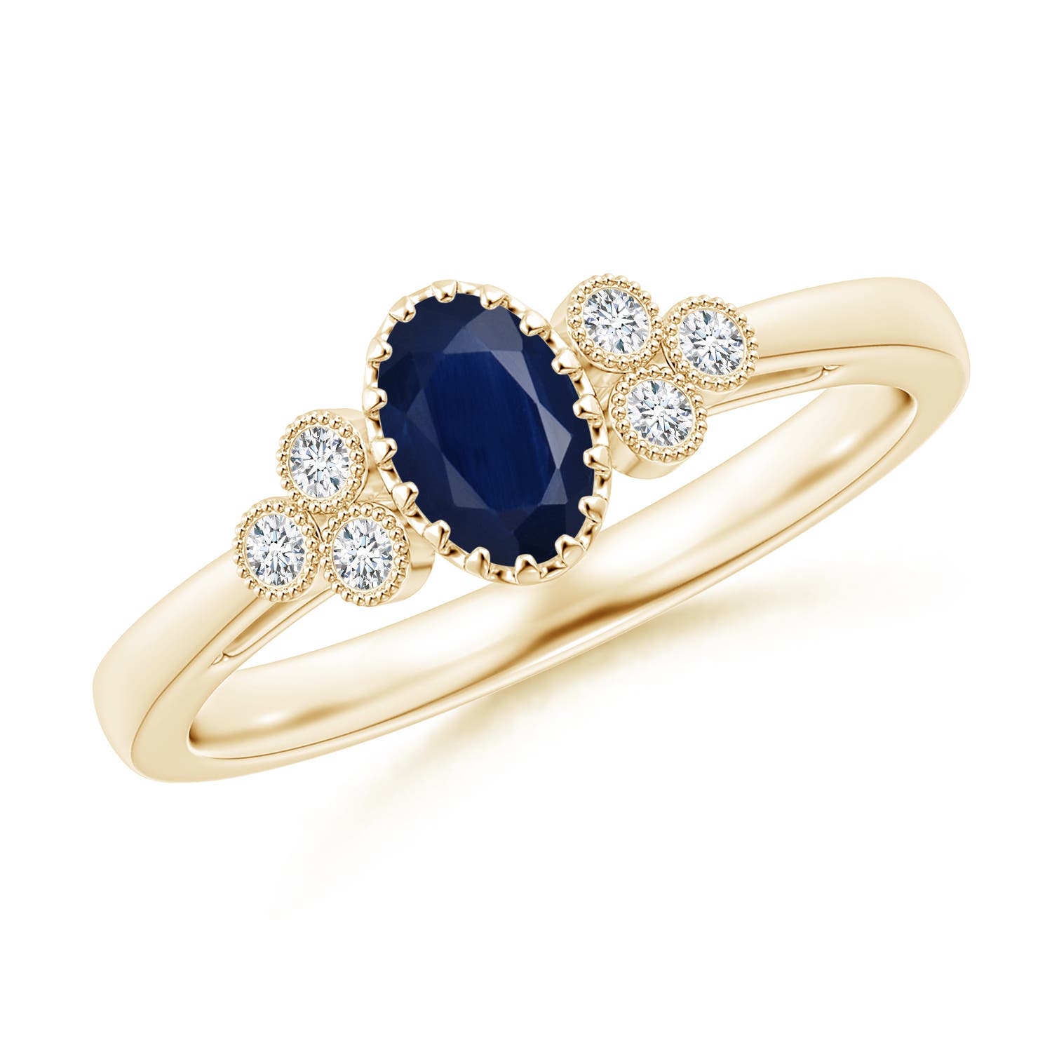 A - Blue Sapphire / 0.68 CT / 14 KT Yellow Gold