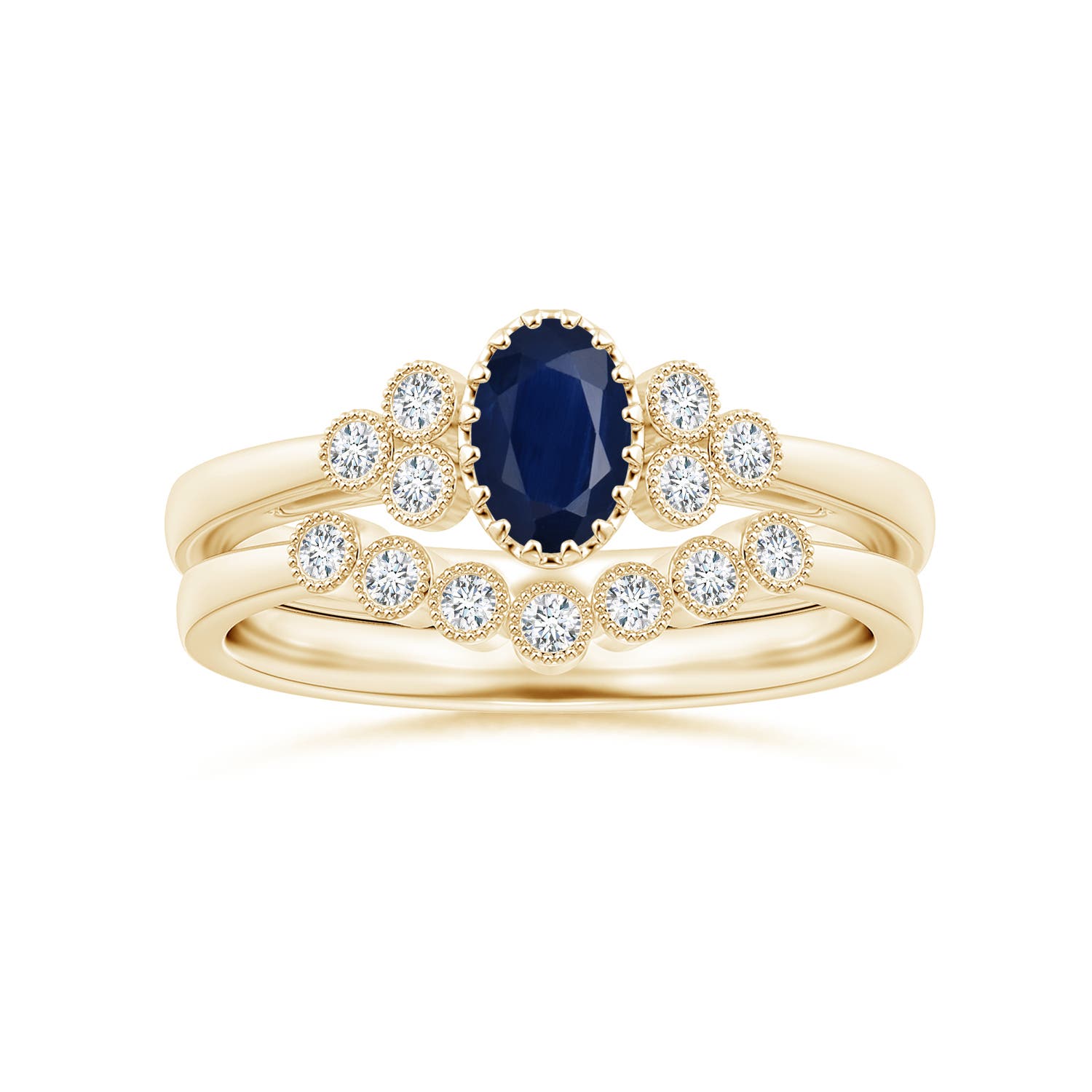 A - Blue Sapphire / 0.68 CT / 14 KT Yellow Gold