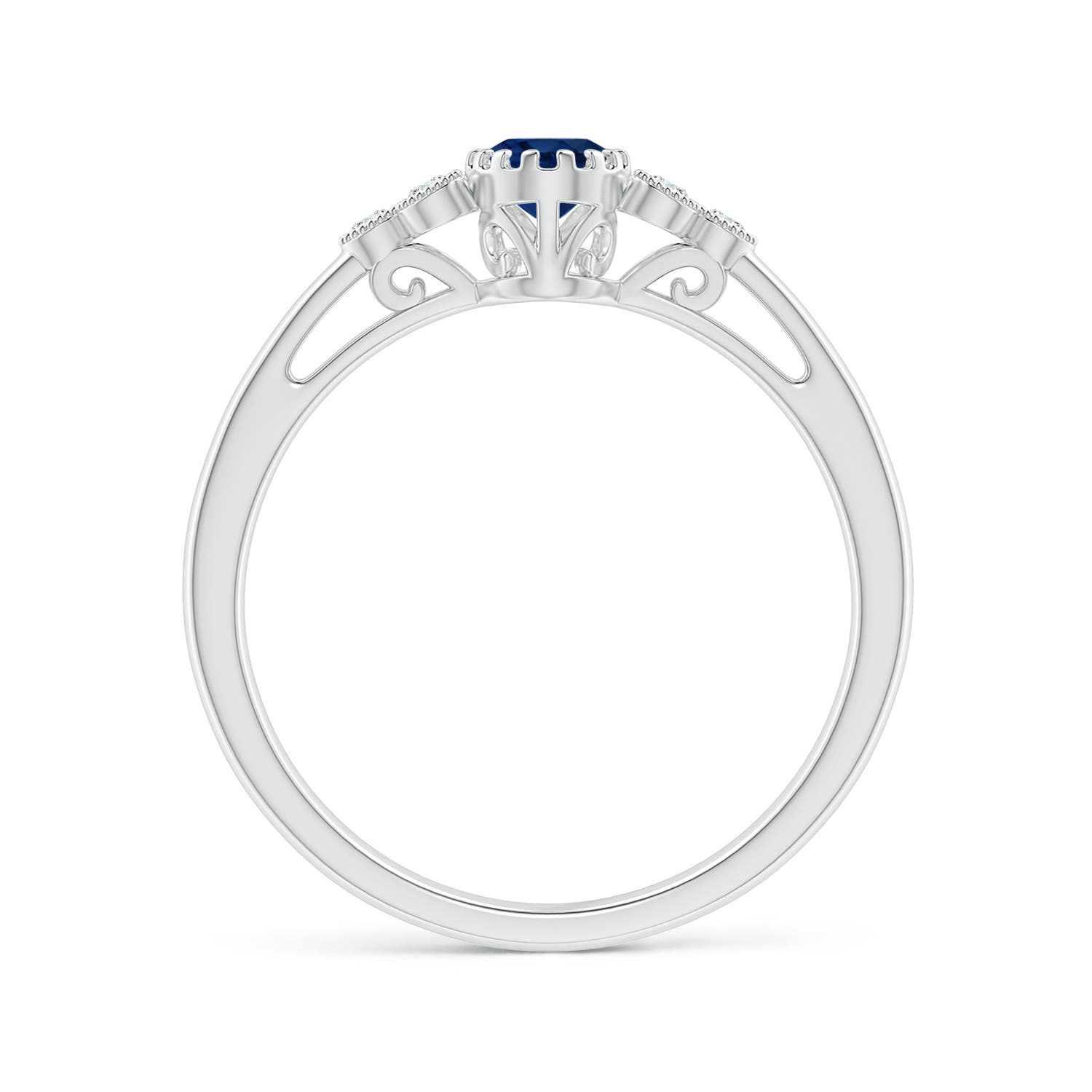 AA - Blue Sapphire / 0.68 CT / 14 KT White Gold