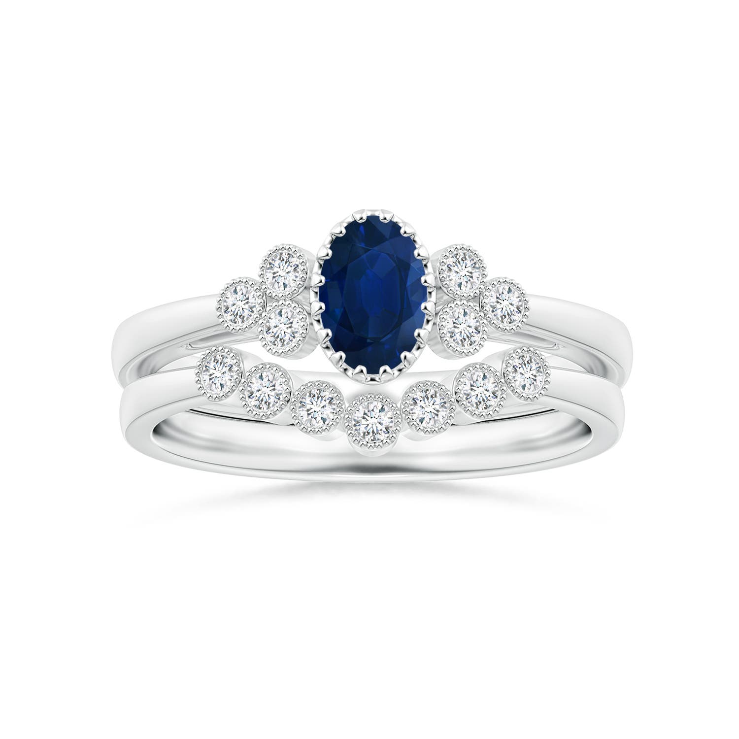 AA - Blue Sapphire / 0.68 CT / 14 KT White Gold