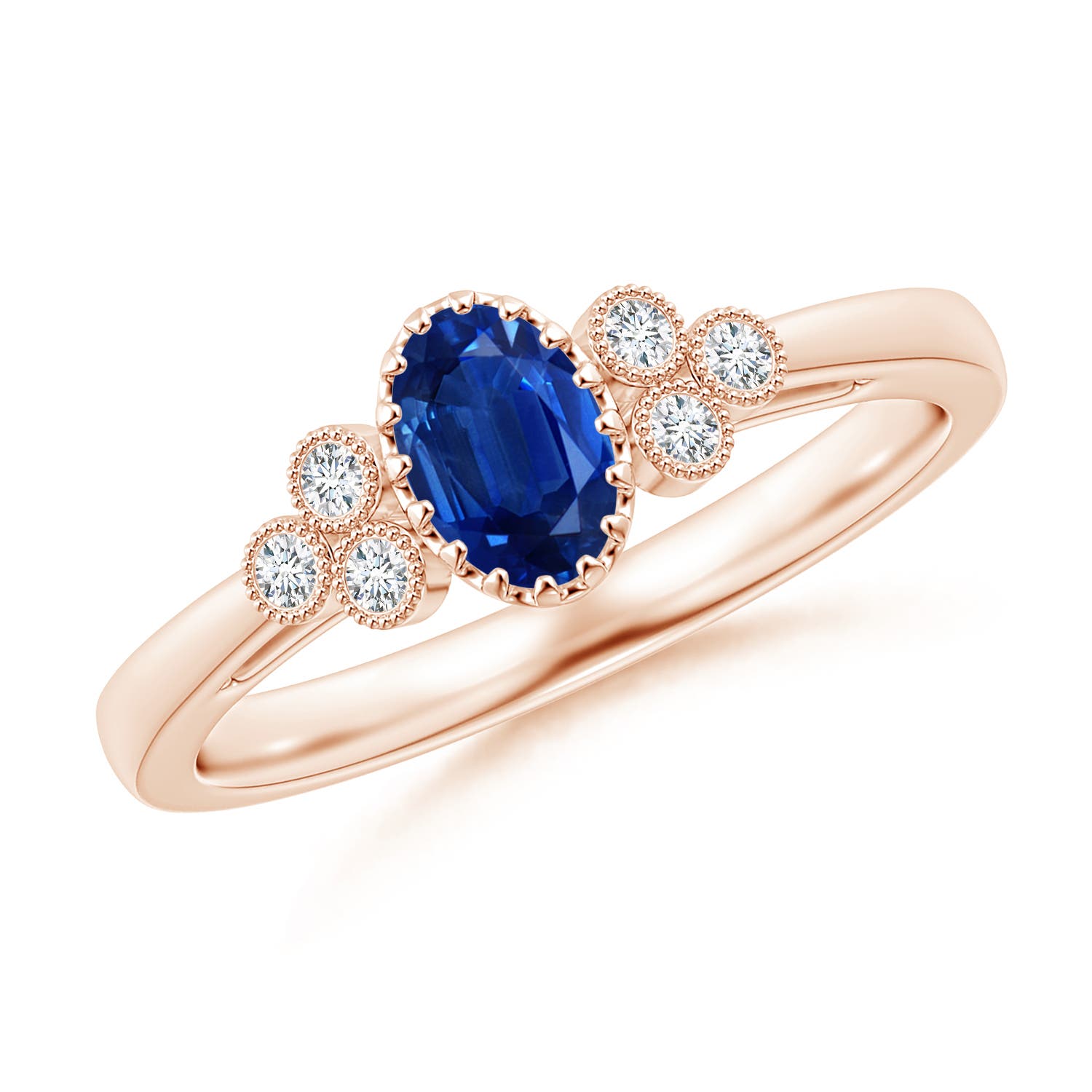 AAA - Blue Sapphire / 0.68 CT / 14 KT Rose Gold