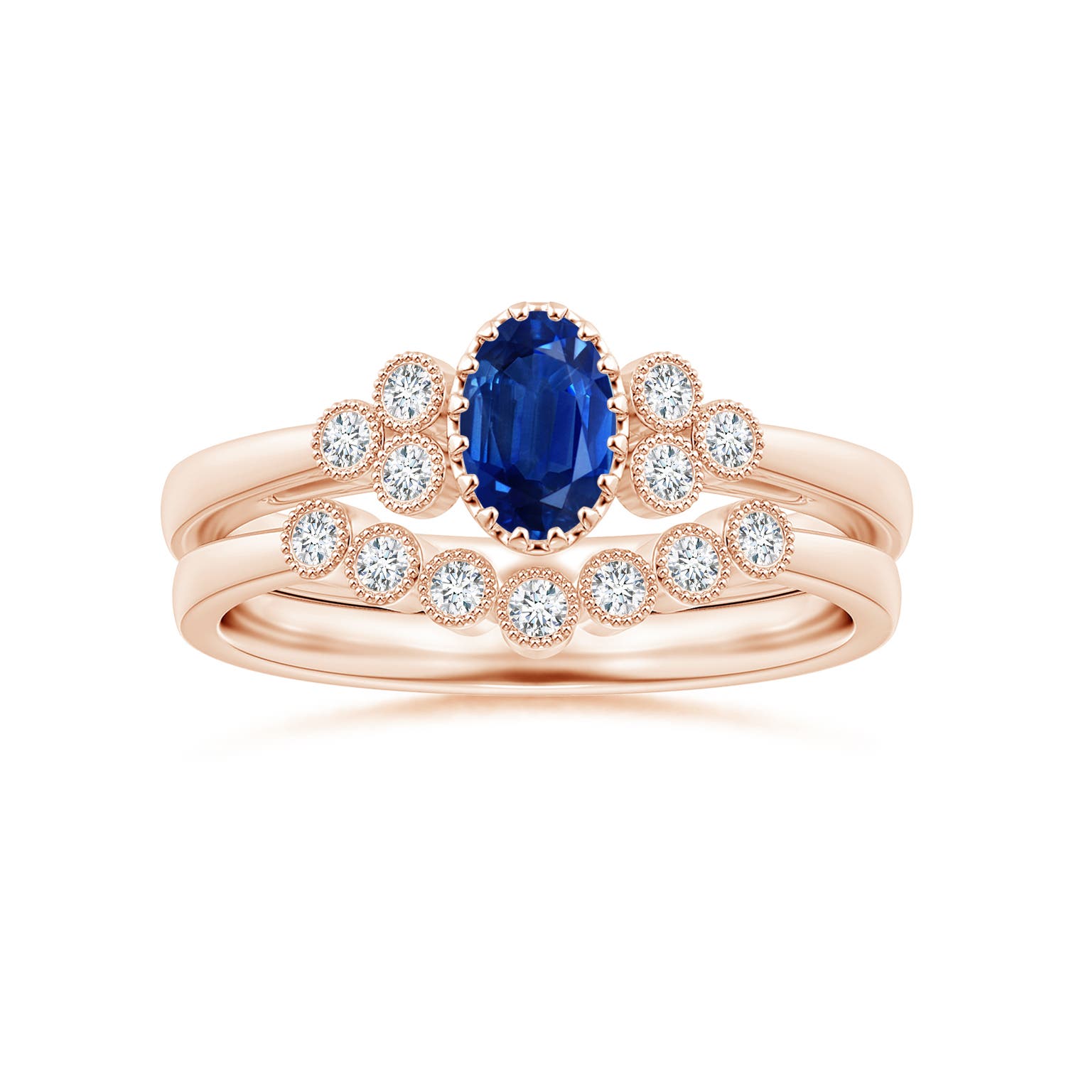 AAA - Blue Sapphire / 0.68 CT / 14 KT Rose Gold