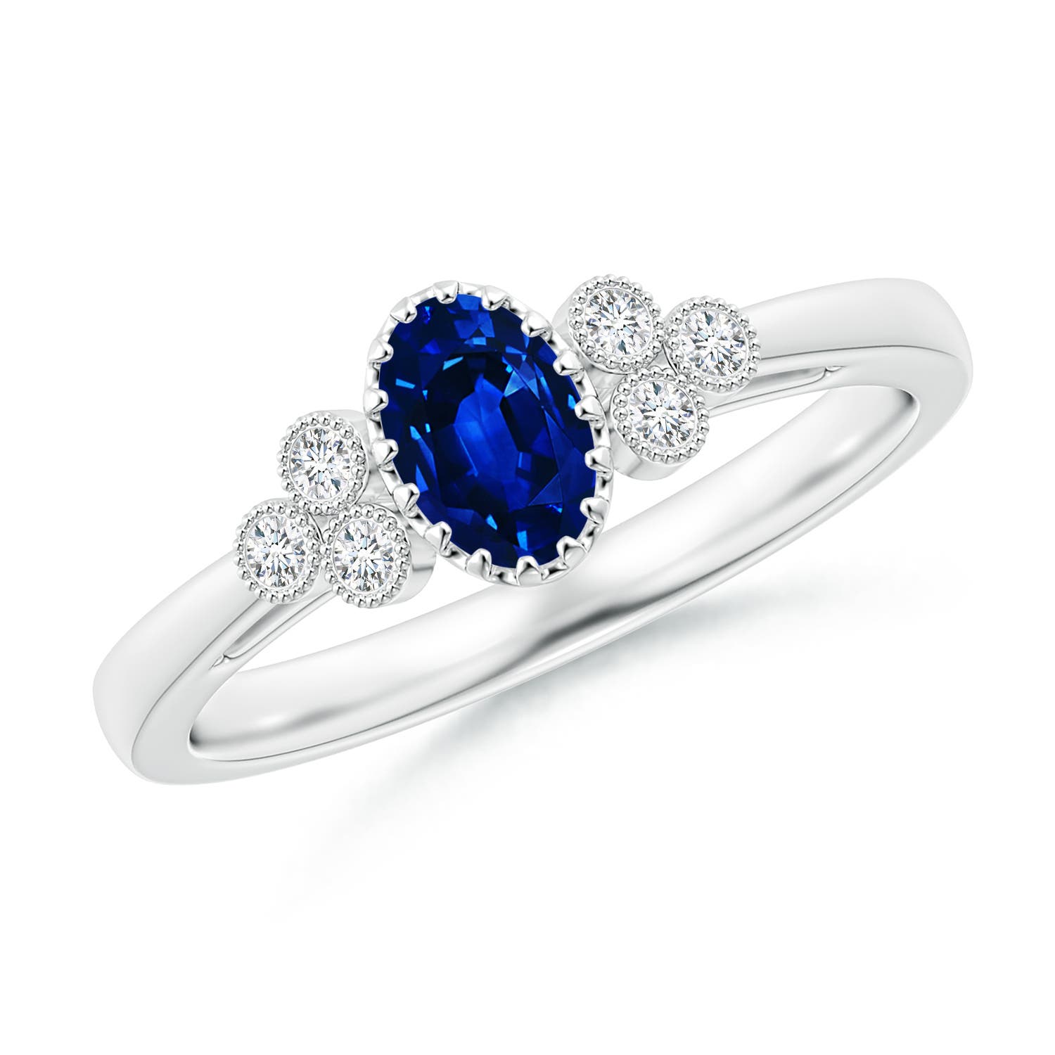 AAAA - Blue Sapphire / 0.68 CT / 14 KT White Gold