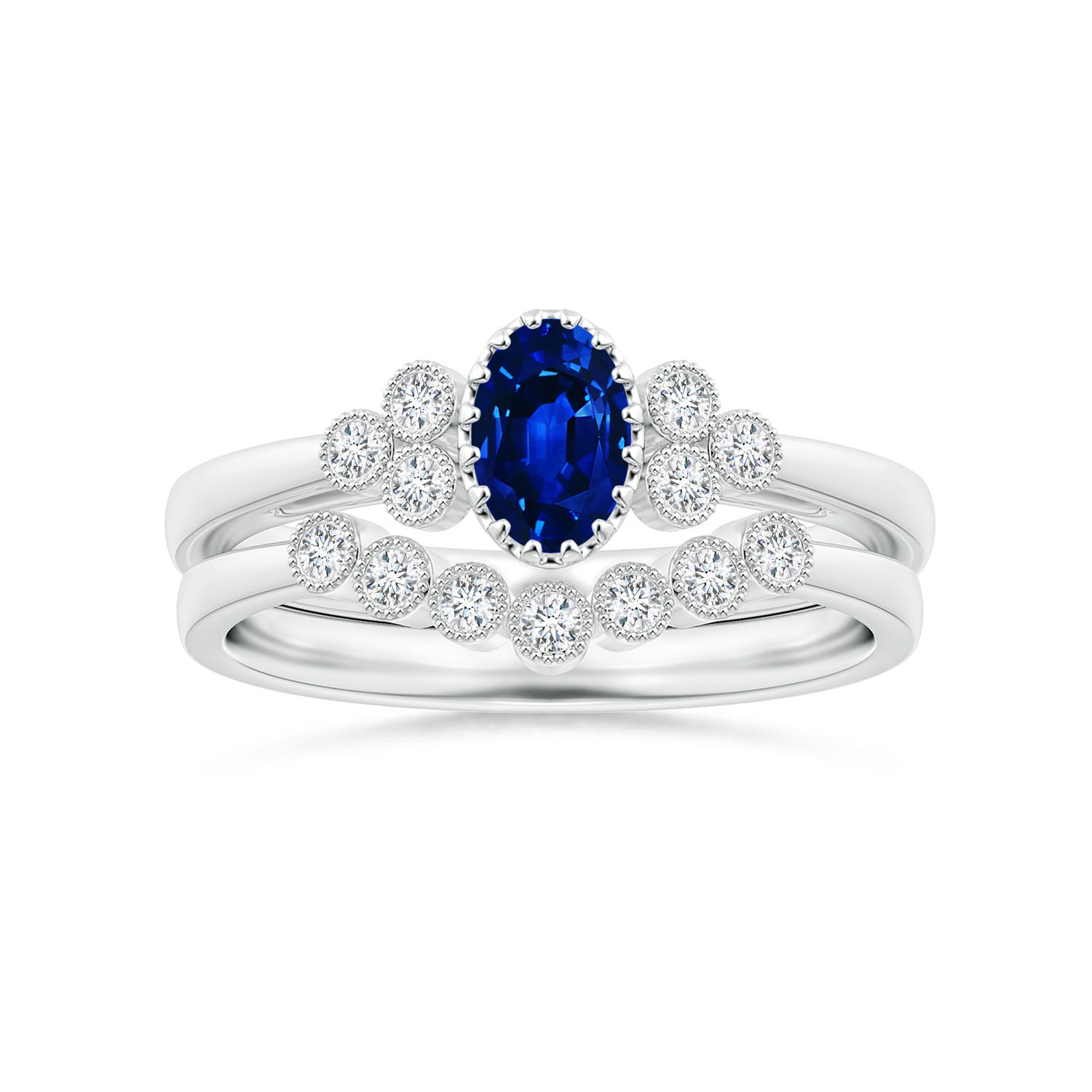 AAAA - Blue Sapphire / 0.68 CT / 14 KT White Gold