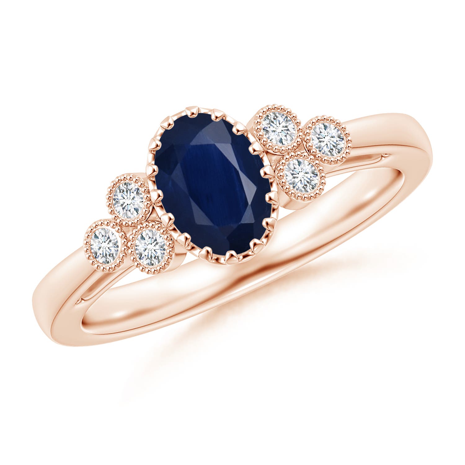 A - Blue Sapphire / 0.99 CT / 14 KT Rose Gold