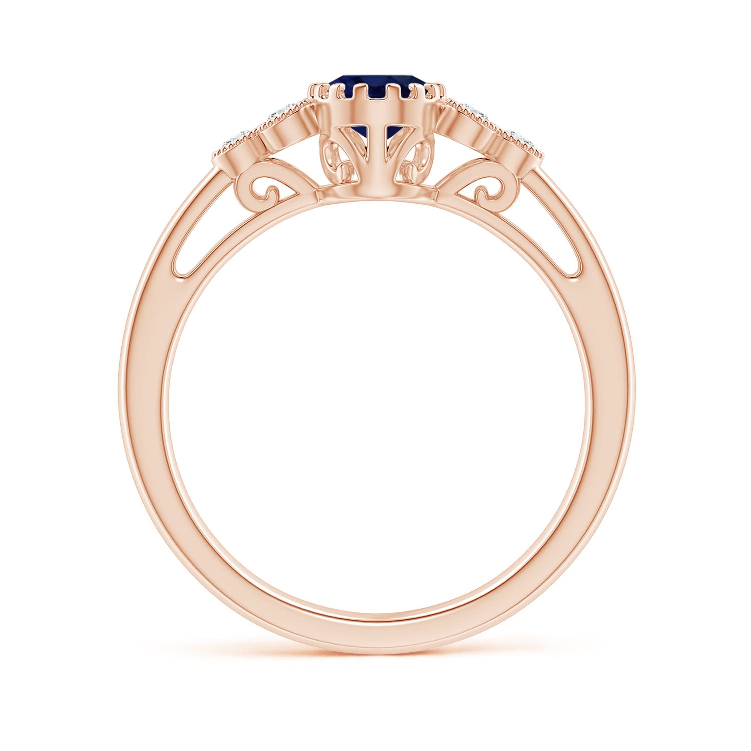 A - Blue Sapphire / 0.99 CT / 14 KT Rose Gold