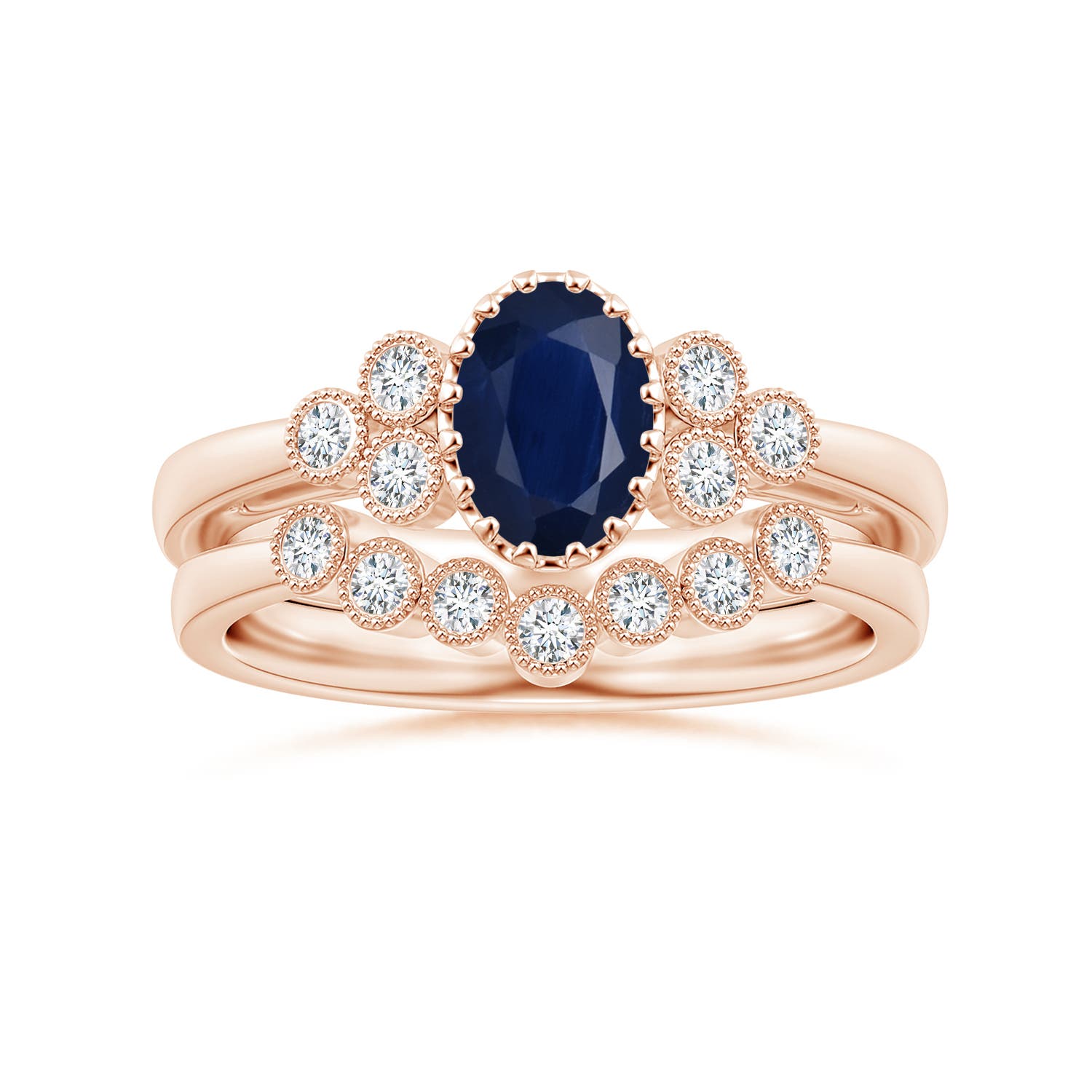 A - Blue Sapphire / 0.99 CT / 14 KT Rose Gold