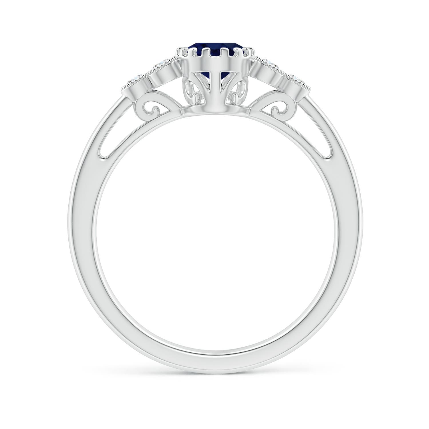 A - Blue Sapphire / 0.99 CT / 14 KT White Gold