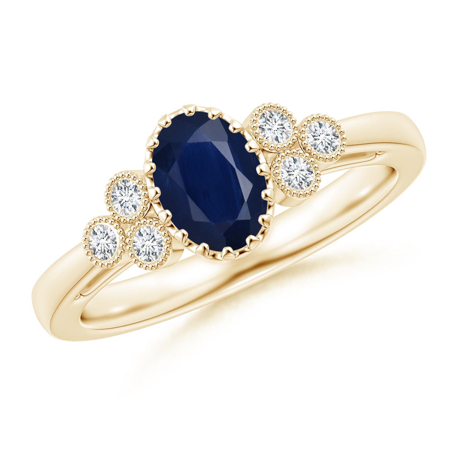 A - Blue Sapphire / 0.99 CT / 14 KT Yellow Gold