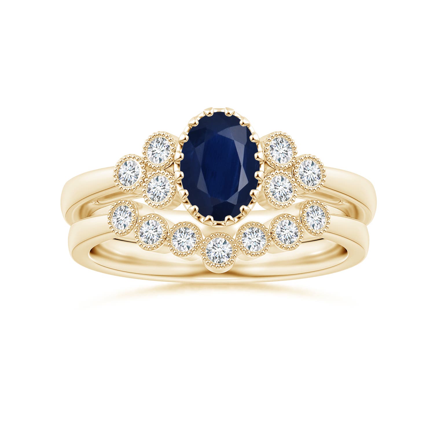 A - Blue Sapphire / 0.99 CT / 14 KT Yellow Gold