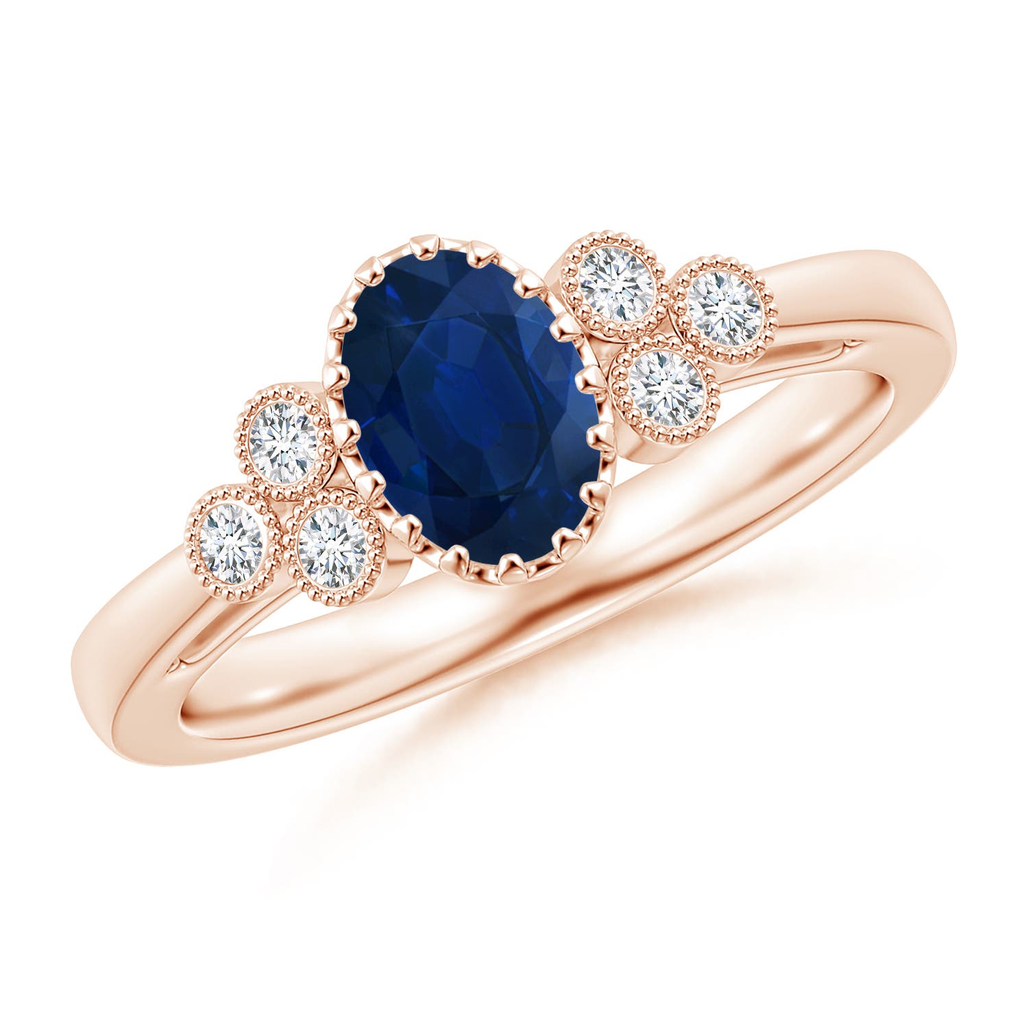 AA - Blue Sapphire / 0.99 CT / 14 KT Rose Gold