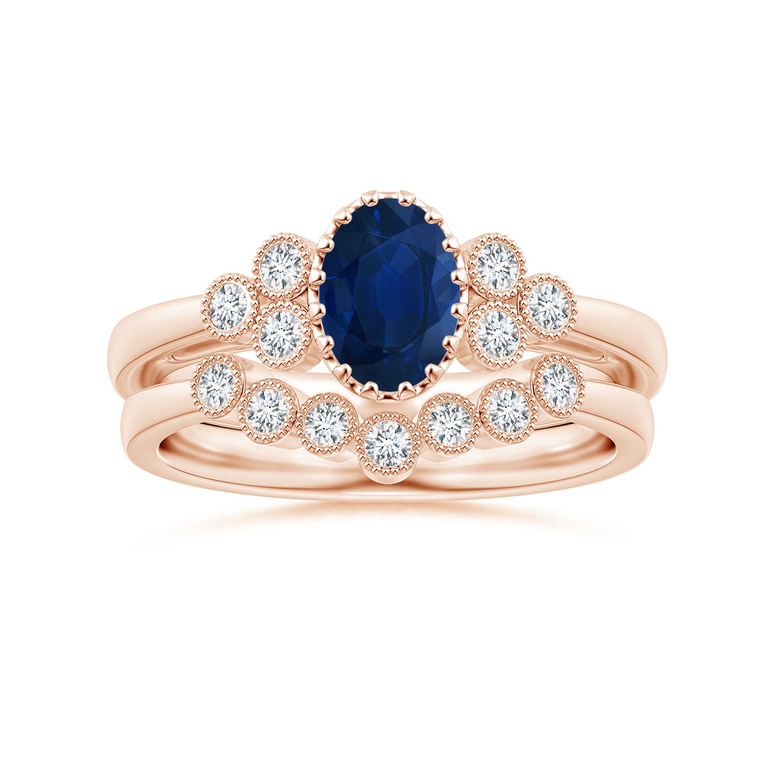 AA - Blue Sapphire / 0.99 CT / 14 KT Rose Gold