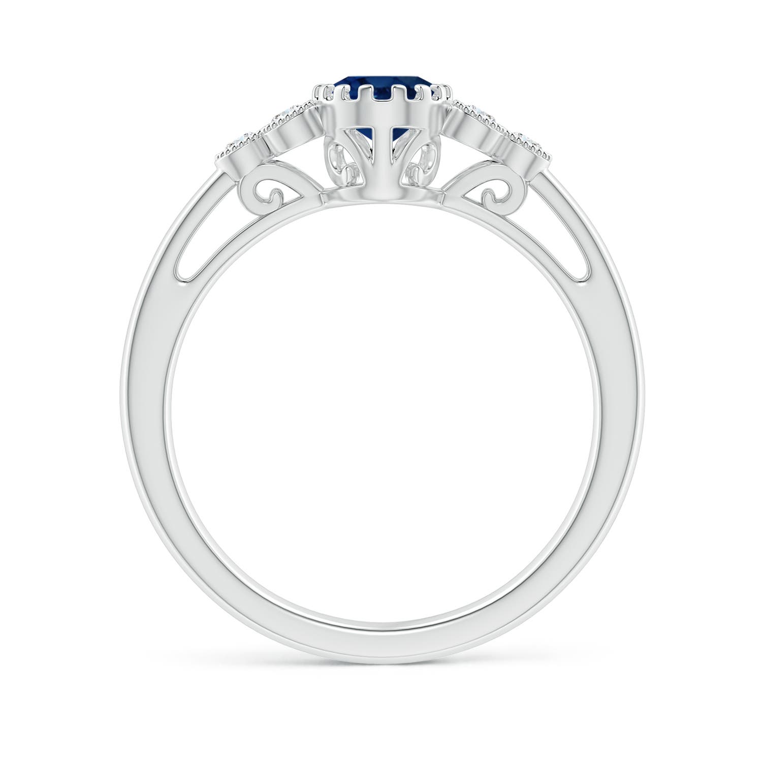 AA - Blue Sapphire / 0.99 CT / 14 KT White Gold