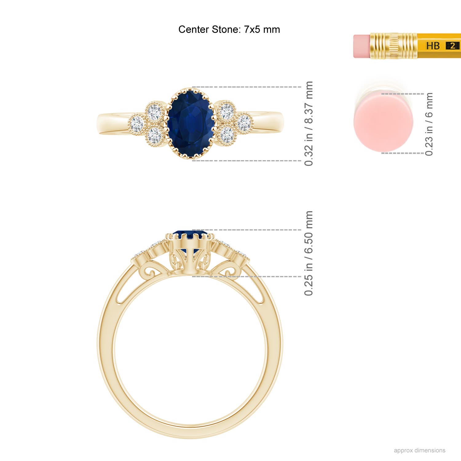 AA - Blue Sapphire / 0.99 CT / 14 KT Yellow Gold