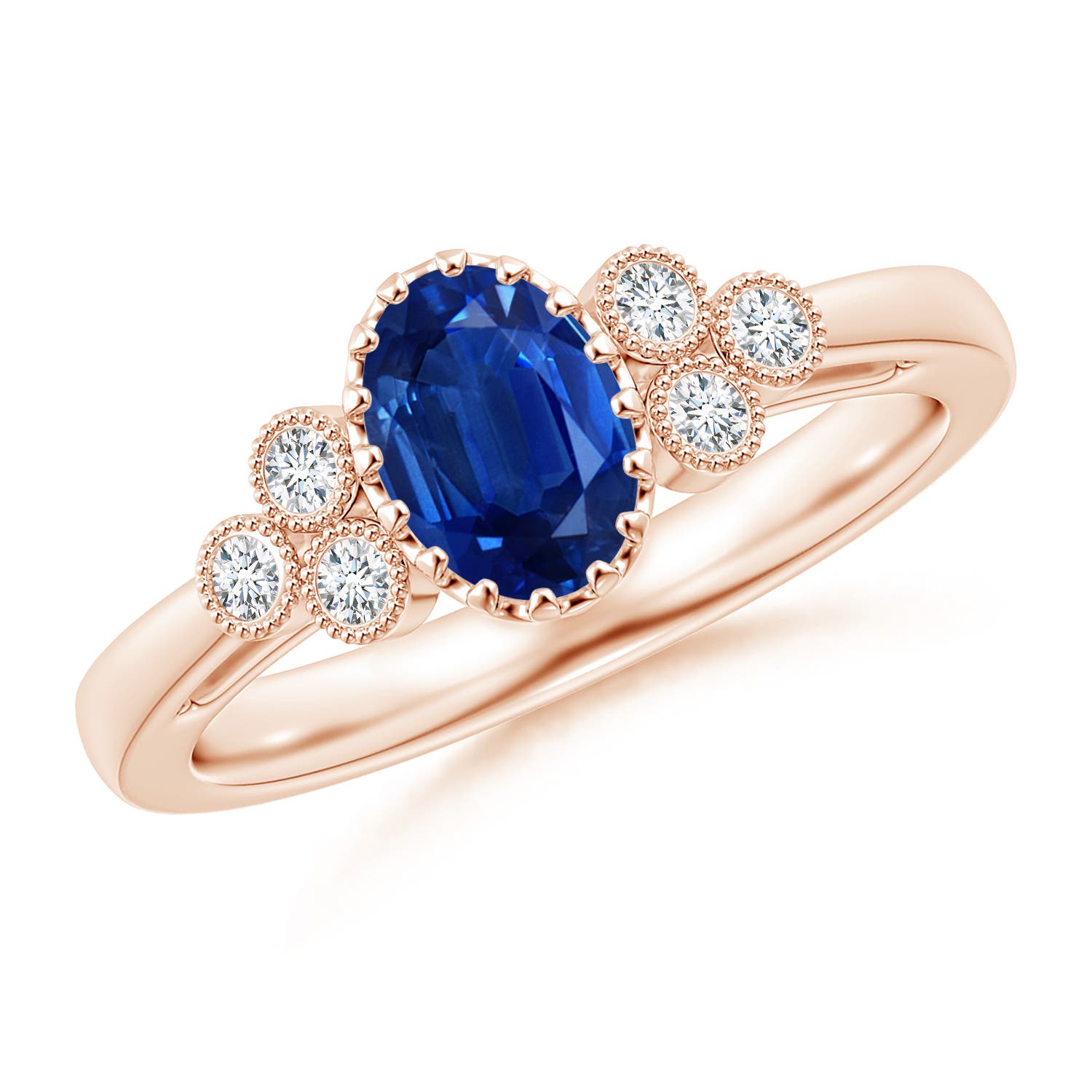 AAA - Blue Sapphire / 0.99 CT / 14 KT Rose Gold