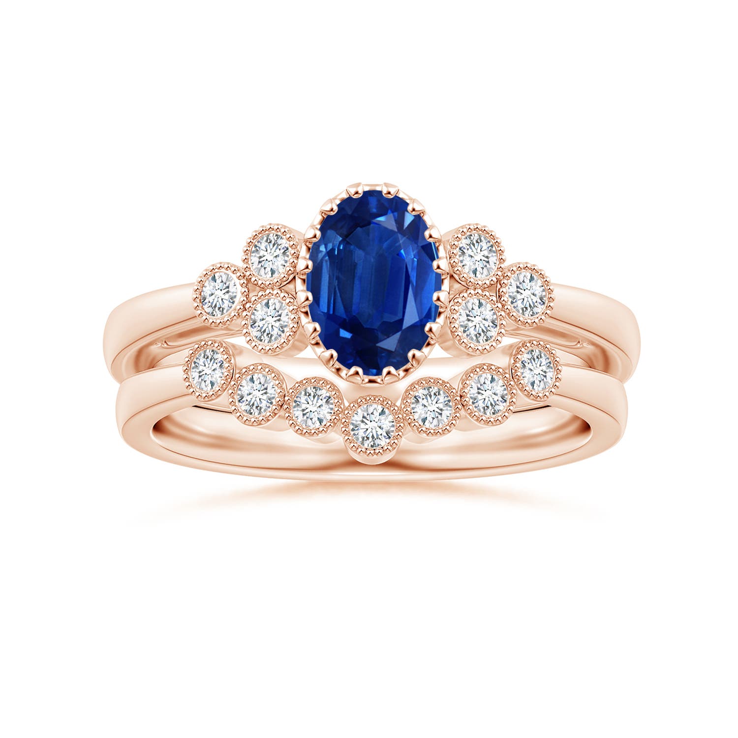 AAA - Blue Sapphire / 0.99 CT / 14 KT Rose Gold