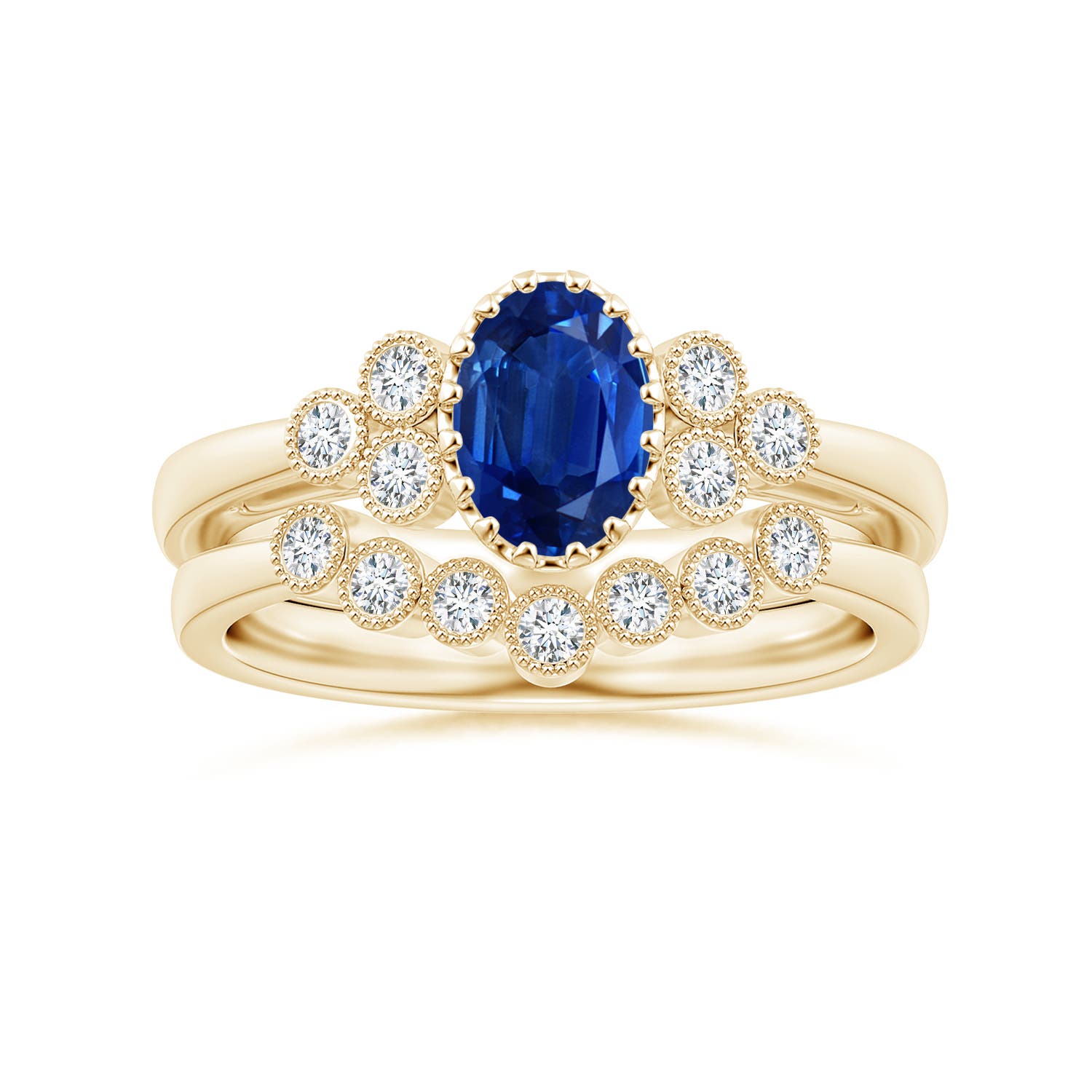 AAA - Blue Sapphire / 0.99 CT / 14 KT Yellow Gold